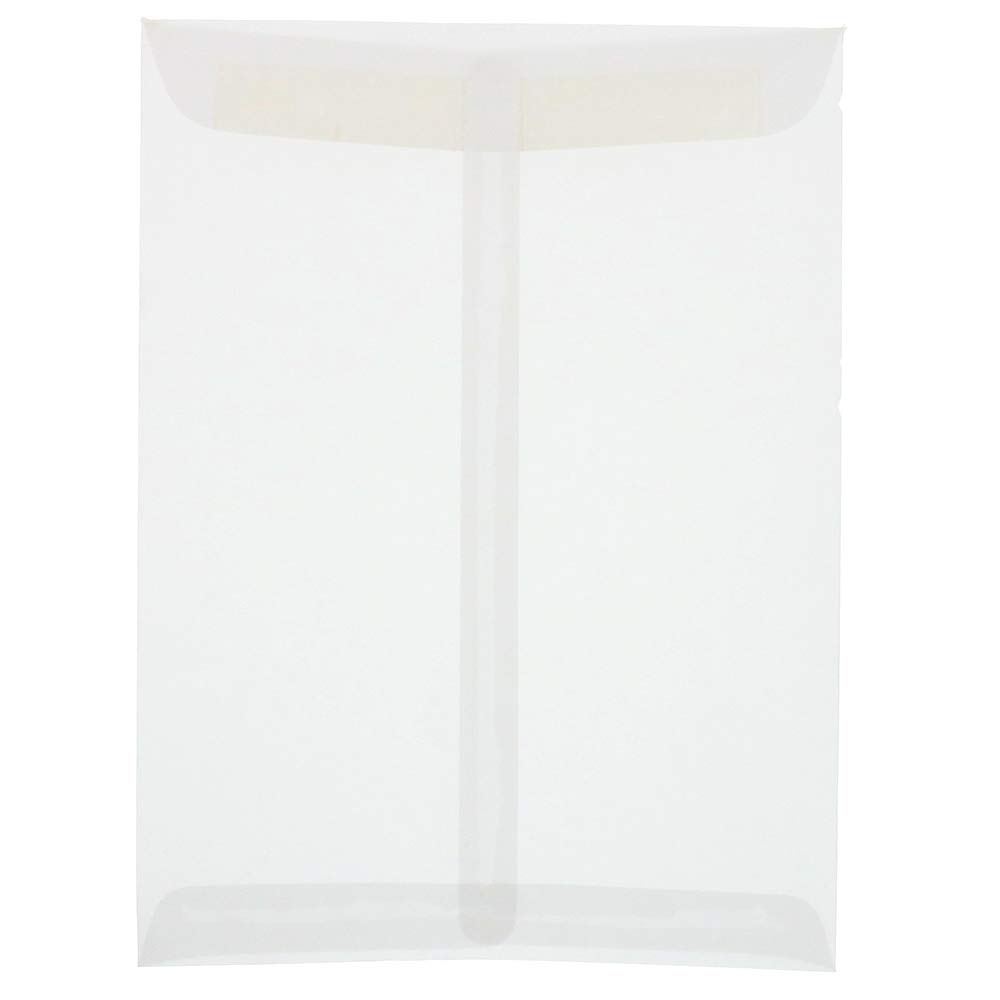 JAM PAPER 10 x 13 Inch Clear Vellum Envelopes - Open End Catalog Envelopes Bulk Pack of 250 - Translucent Mailing Sleeves for Business Documents, Invoices & Brochures - Perfect for Office, Mailing & Archiving