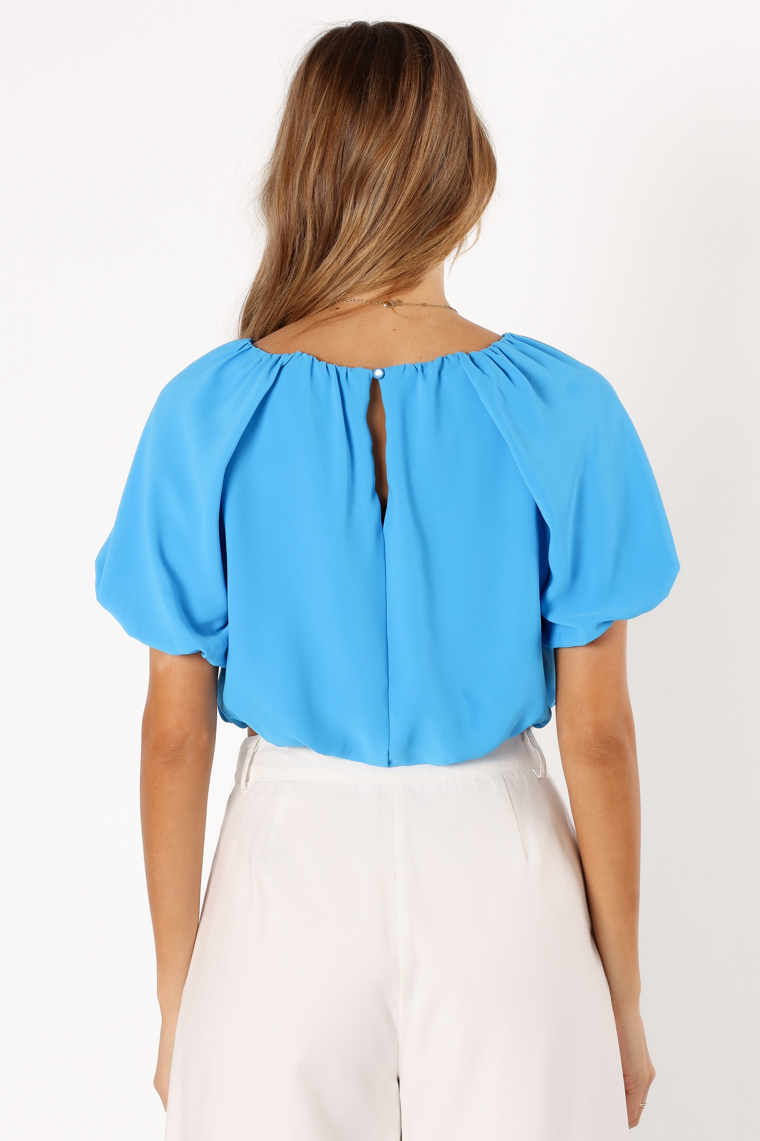 Enya Women's Blue Top - Stylish Casual Blouse for Everyday Wear, Work, and Outings