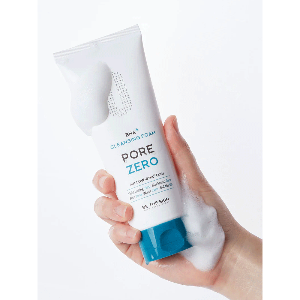 Be The Skin BHA+ Pore Zero Cleansing Foam 150g - Deep Pore Cleanser for Oily & Acne-Prone Skin | Daily Face Wash for Blackhead Removal & Oil Control | Perfect for Morning & Night Skincare Routine