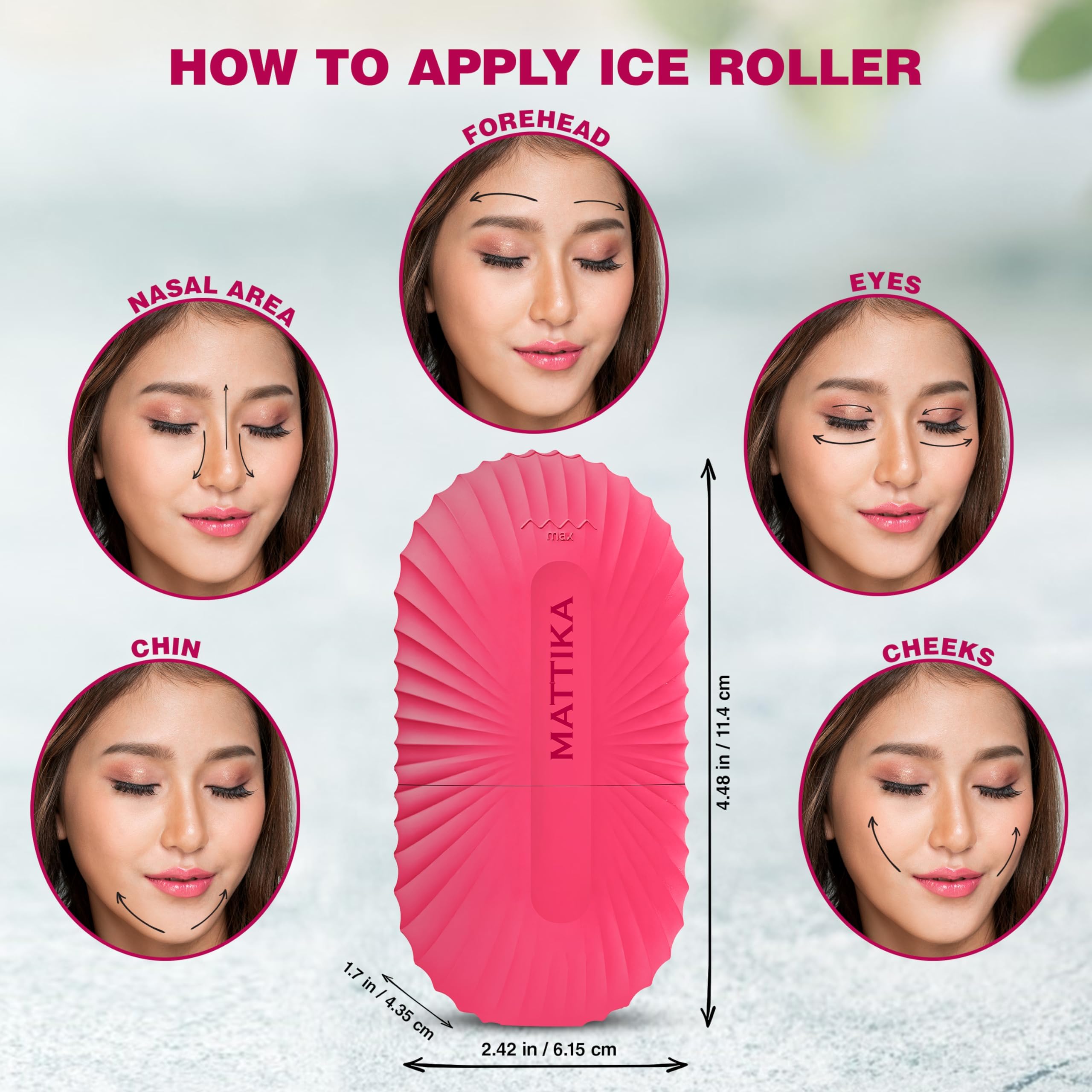 **Pink Ice Roller for Face & Eyes - Natural Glow & Skincare, Gua Sha Massage Tool, Cooling Facial Cube - Perfect Beauty Gift for Men & Women - Use for Puffiness, Dark Circles & Post-Workout Recovery**