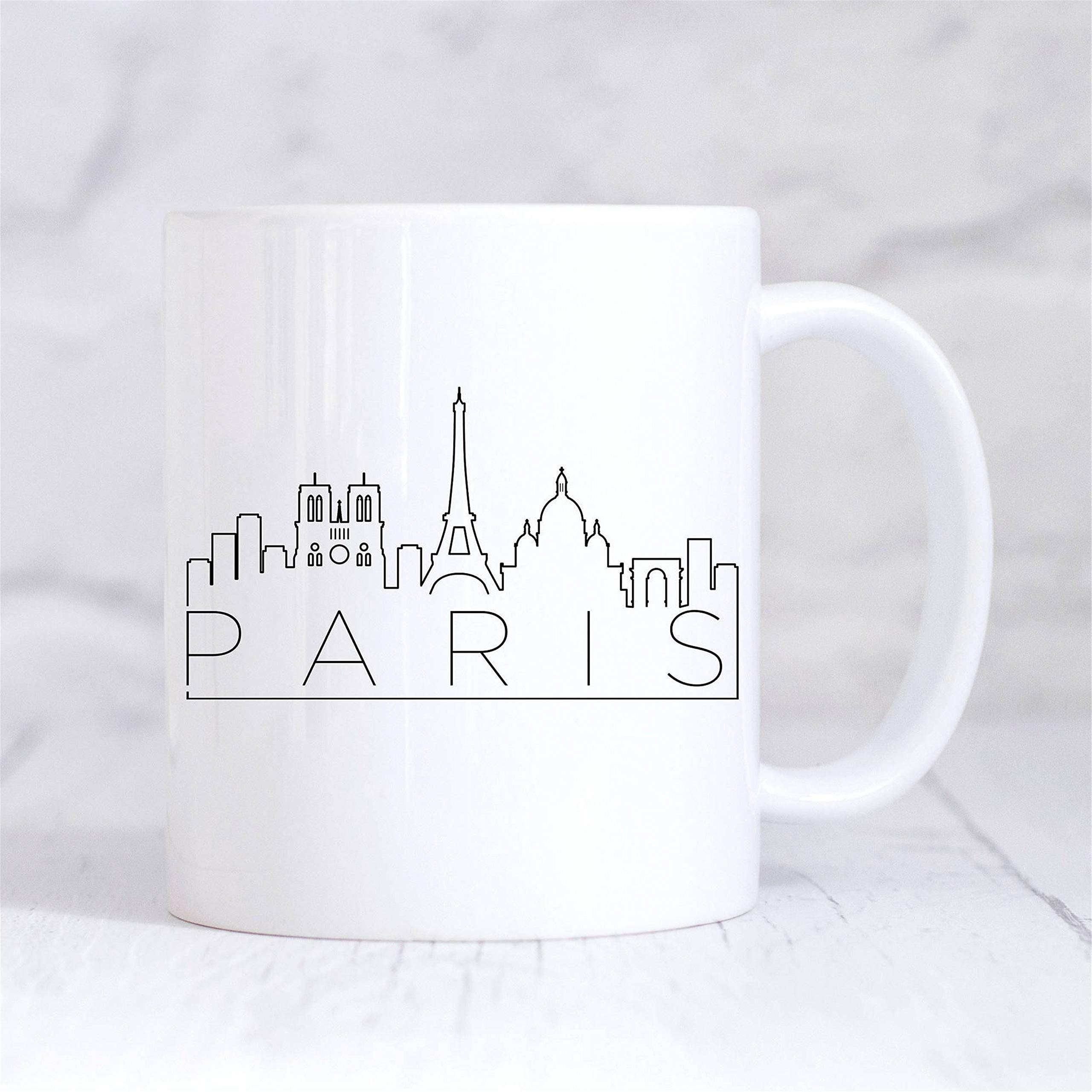 Paris City Skyline Coffee Mug - Elegant Housewarming Gift for New Home, France Travel Souvenir & My Hometown Paris Themed Ceramic Cup - Perfect for Coffee, Tea, Hot Chocolate at Home, Office or as a Gift
