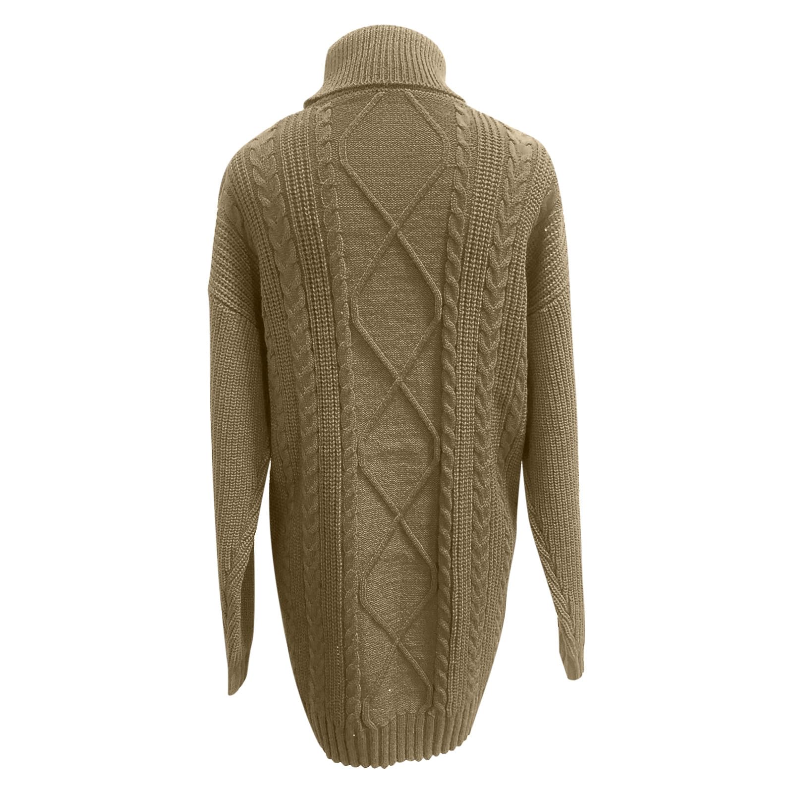 Yihaojia Women's Chunky Knit Turtleneck Sweater Dress - Long Sleeve Loose Pullover for Fall Winter Fashion | Cozy Outerwear for Casual Wear, Office, Date Night & Holiday Outfits