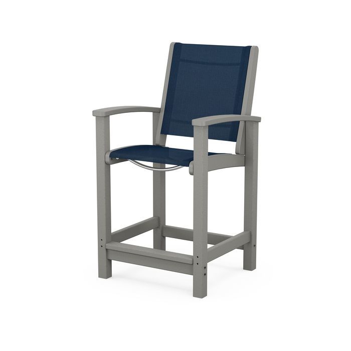 POLYWOOD Coastal Counter Chair - Durable Outdoor Bar Stool for Patio, Deck & Poolside - Weather-Resistant & Low Maintenance