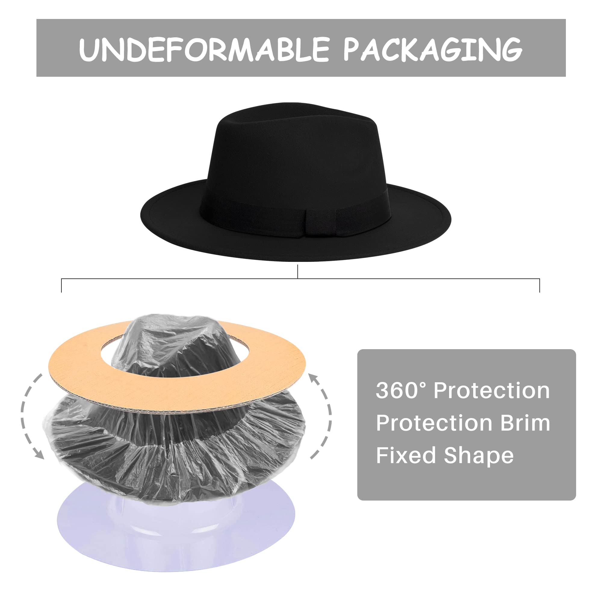 Stylish Wide Brim Fedora Hat for Women & Men - Classic Two-Tone Felt Panama Hat for Summer, Beach, Outdoor Events & Fashion Accessories