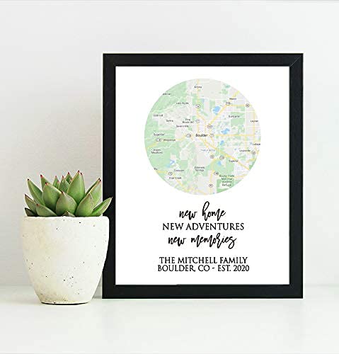 Personalized Home Map Print - Unique Housewarming Gift for New Homeowners | First Home & Closing Gift Idea | Perfect for Wall Decor & Home Sweet Home Celebration