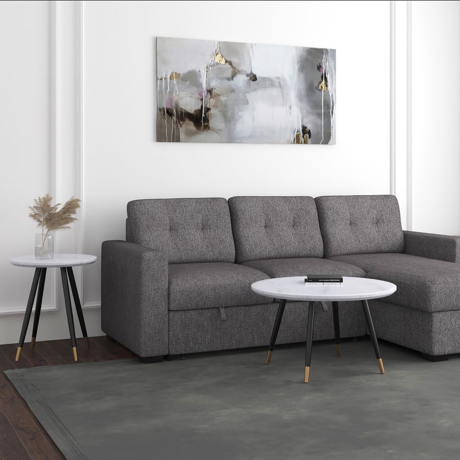 Elegant Marble-Look Accent Table - Emery Style | Perfect for Living Room, Bedroom & Office Decor