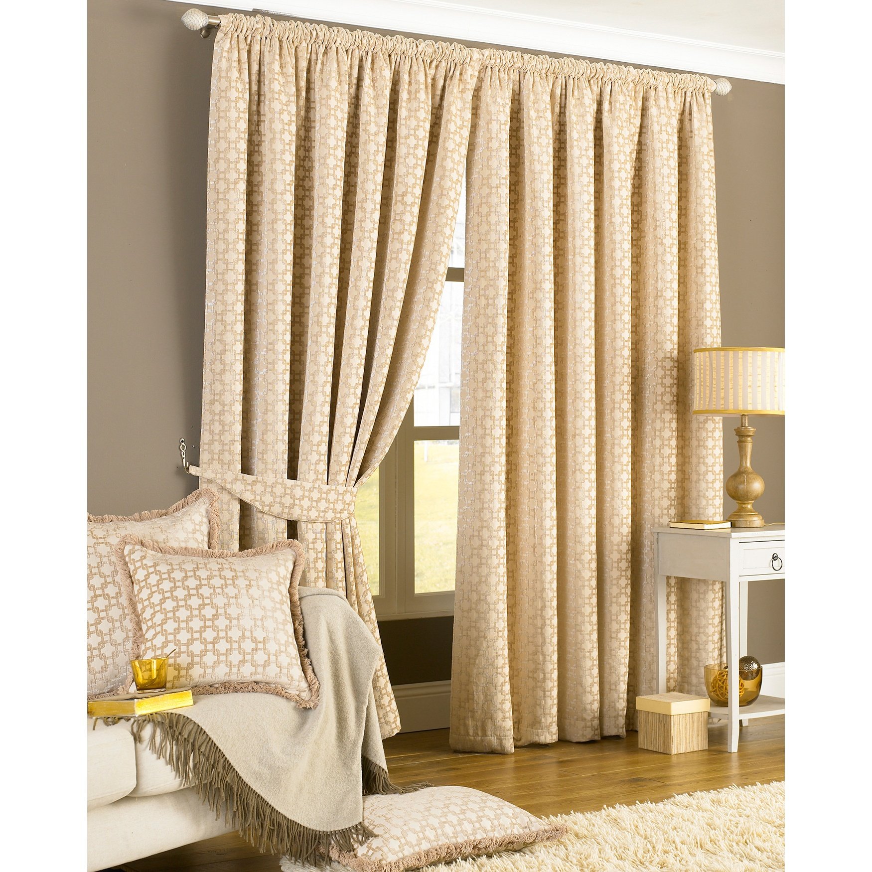 Belmont Pencil Pleat Curtains 66x72 Inches - Premium Window Drapes in Claret Red for Living Room & Bedroom Decor