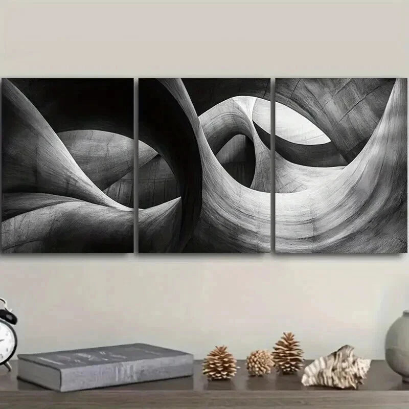 3-Piece Abstract Art Deco Wall Art Set - Framed Canvas Prints 50x70cm (20x28in) | High Quality Australian Made Ready-to-Hang Wall Decor | Perfect for Living Room, Bedroom & Office Decor