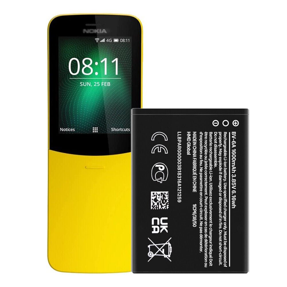 Original Nokia BV-6A Replacement Battery for 2720 Flip Phone - 1500mAh 3.8V Li-ion | Compatible with TA-1295 Model | Perfect for Travel, Emergency Backup & Everyday Use