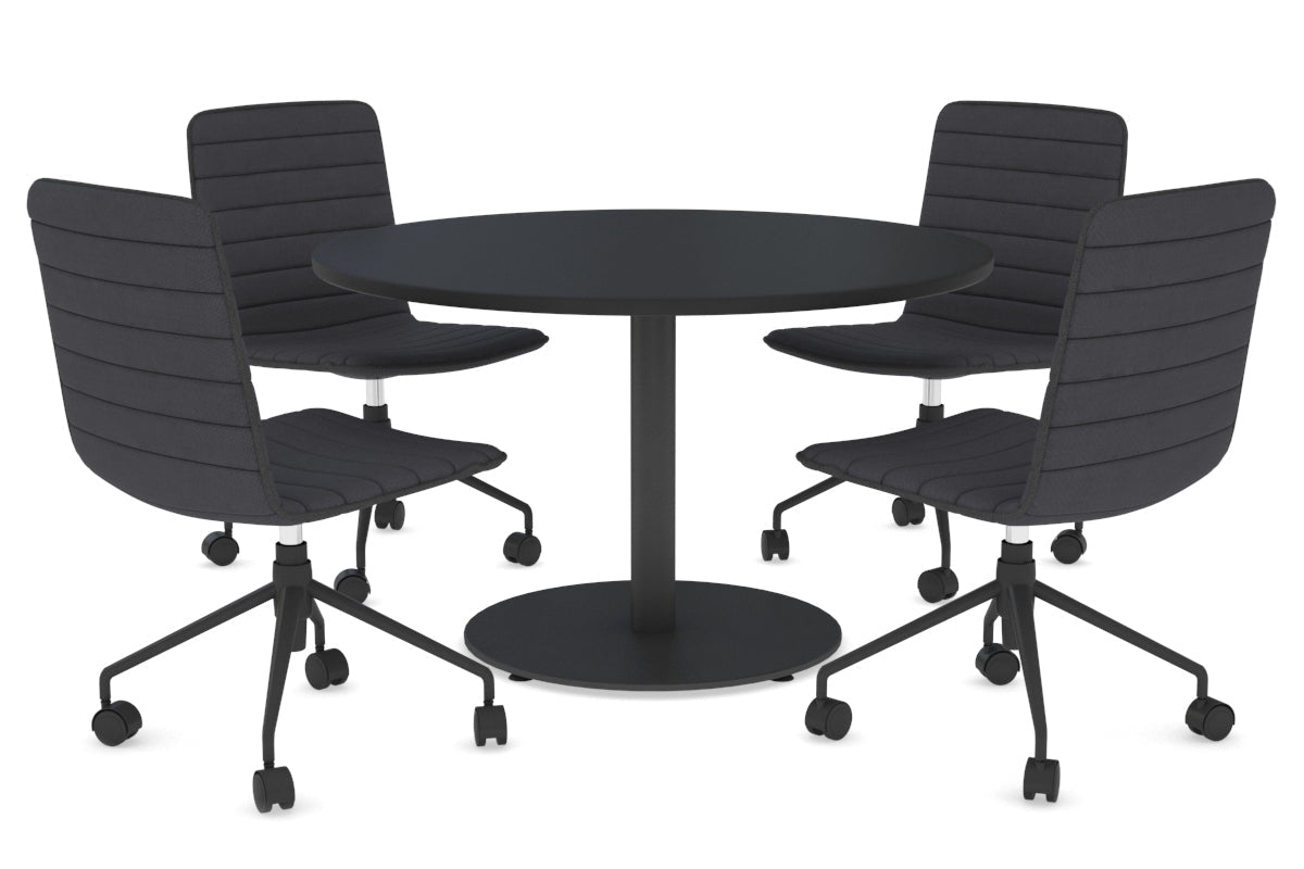 Premium Round Meeting Table with Sapphire Disc Base - 39.4 Inch Diameter - Ideal for Conference Rooms, Offices & Collaborative Workspaces