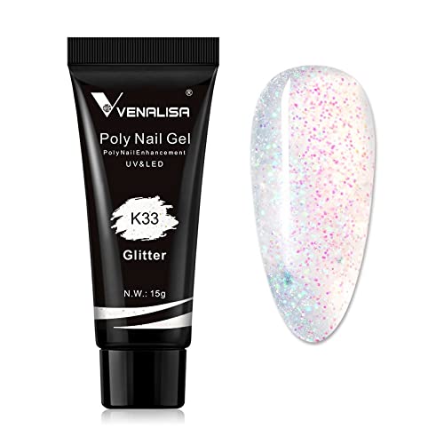 Venalisa Poly Builder Gel - 15g Professional Nail Extension Gel for Strong & Natural-Looking Acrylic Nails (K33) | Perfect for DIY Manicures, Salon Nail Art & Long-Lasting Polish Extensions