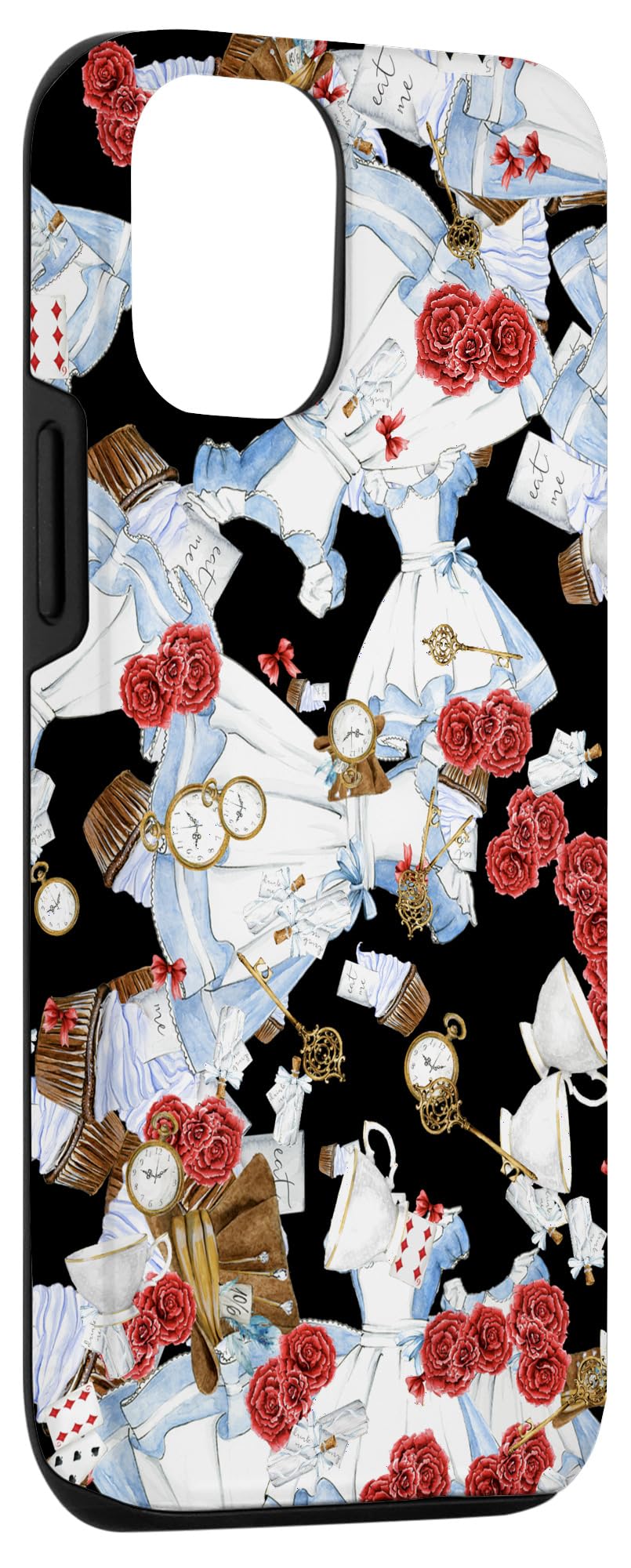 iPhone 12/12 Pro Alice in Wonderland Symbols Collage Case - Stylish Protective Cover for Daily Use, Travel, and Gift Giving