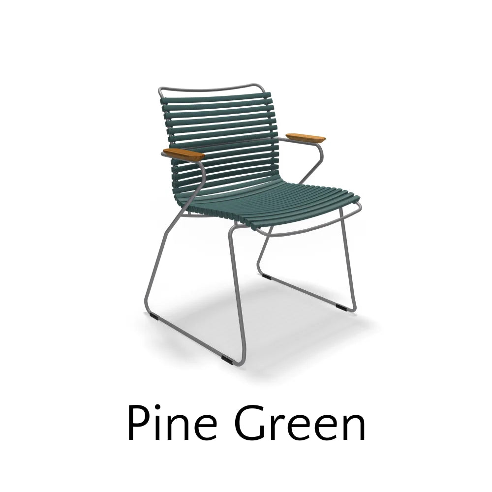 CLICK Outdoor Dining Armchair - Weather-Resistant Patio Chair for Garden, Poolside & Restaurant Use - Comfortable Aluminum Bistro Seating with Cushion Option