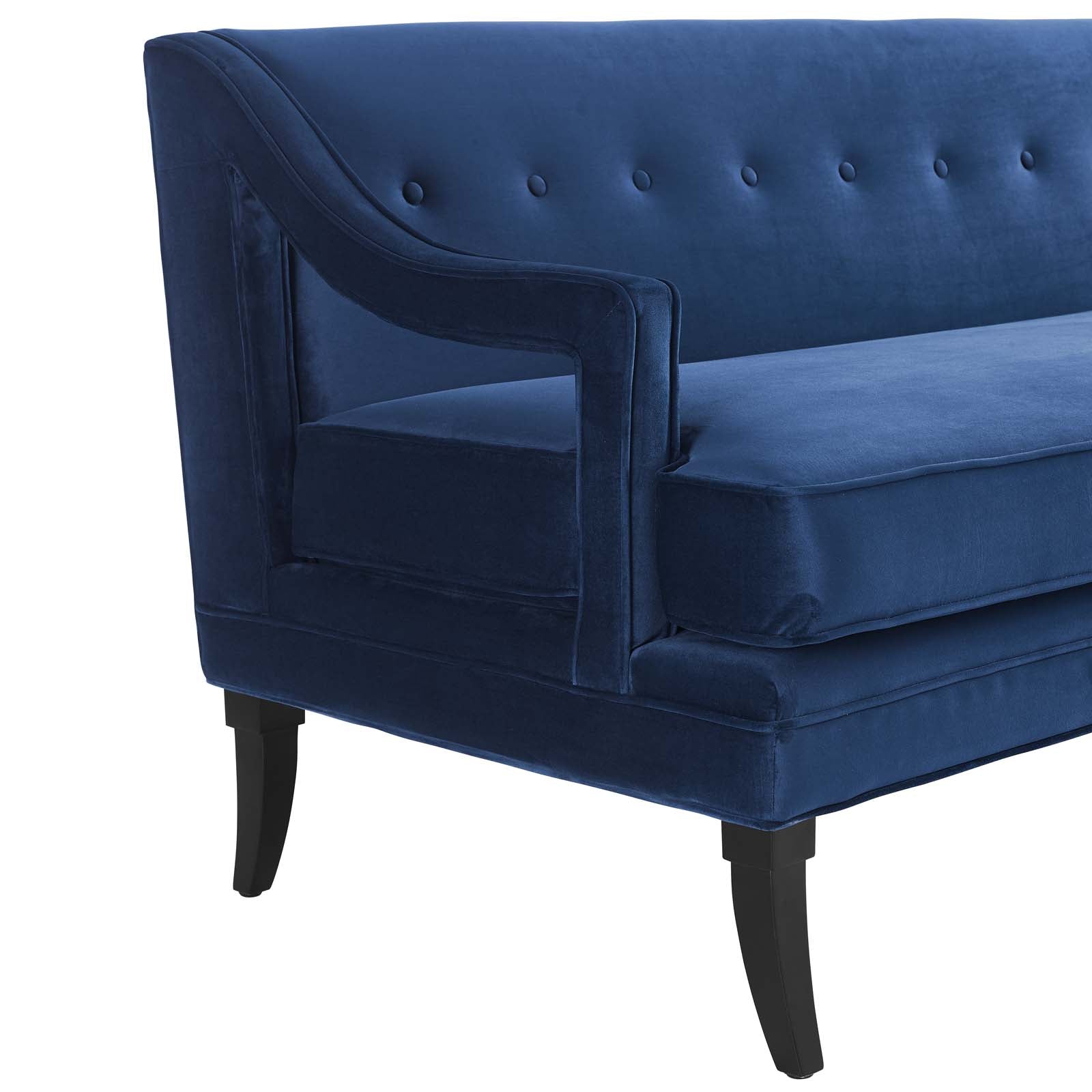 Luxury Concur Button Tufted Performance Velvet Sofa - Modern Velvet Upholstered Couch with Deep Seating for Living Room, Lounge & Home Theater - Soft & Durable Fabric for Comfortable Relaxation