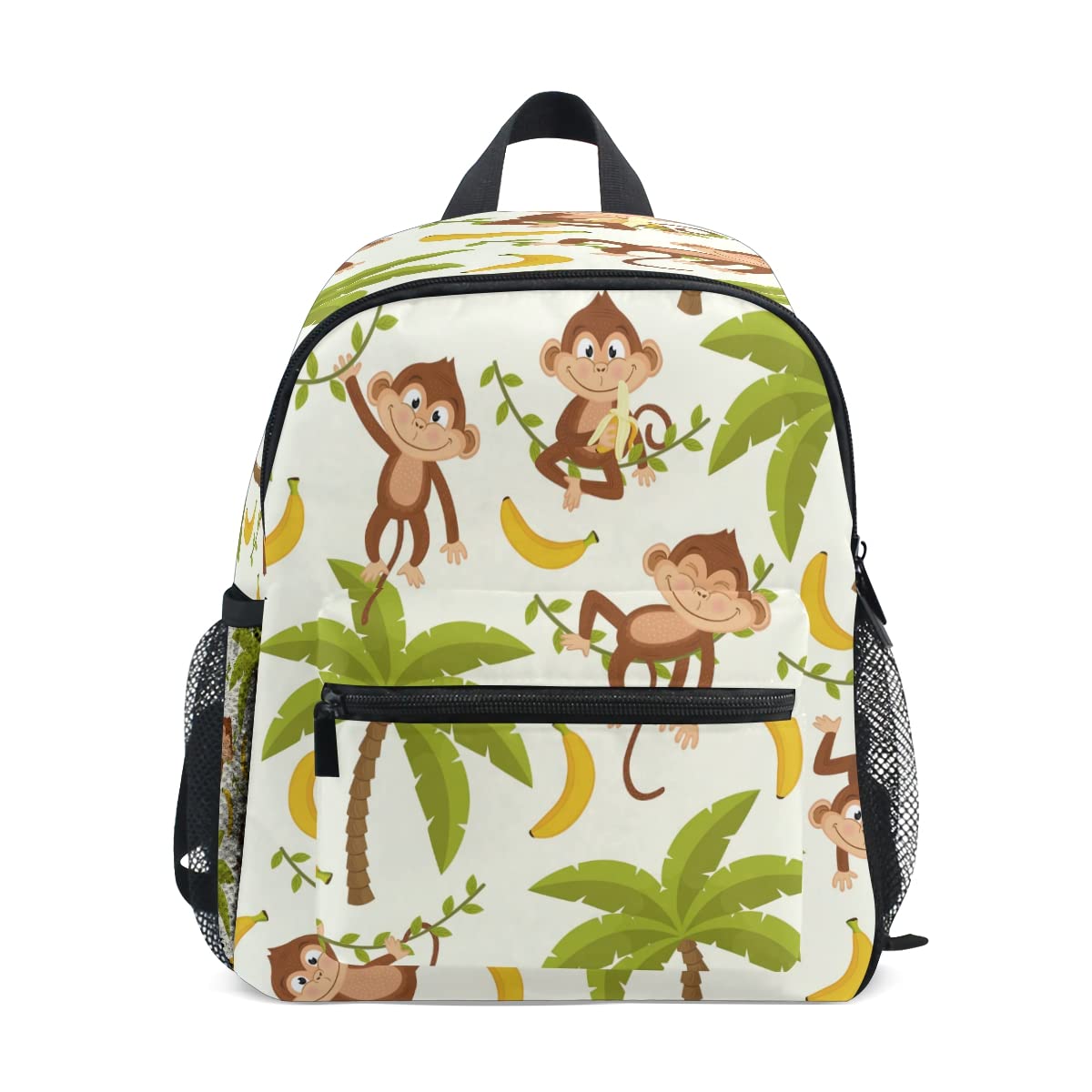 Animal Monkey Kids Backpack for Toddlers - Cute Banana Tree Design School Bag with Adjustable Chest Strap | Perfect for Preschool, Kindergarten & Elementary School Boys & Girls | Great for Daily Use, Travel & Outdoor Adventures