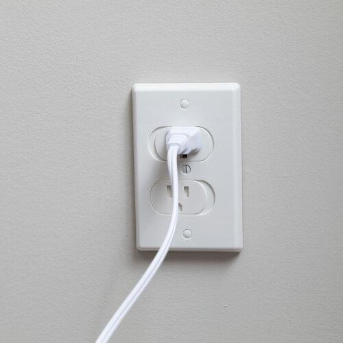 Qdos Universal Self Closing Outlet Cover - Childproof Electrical Outlet Safety Plugs, White (3 Pack) - Perfect for Baby Proofing Homes, Nurseries & Offices