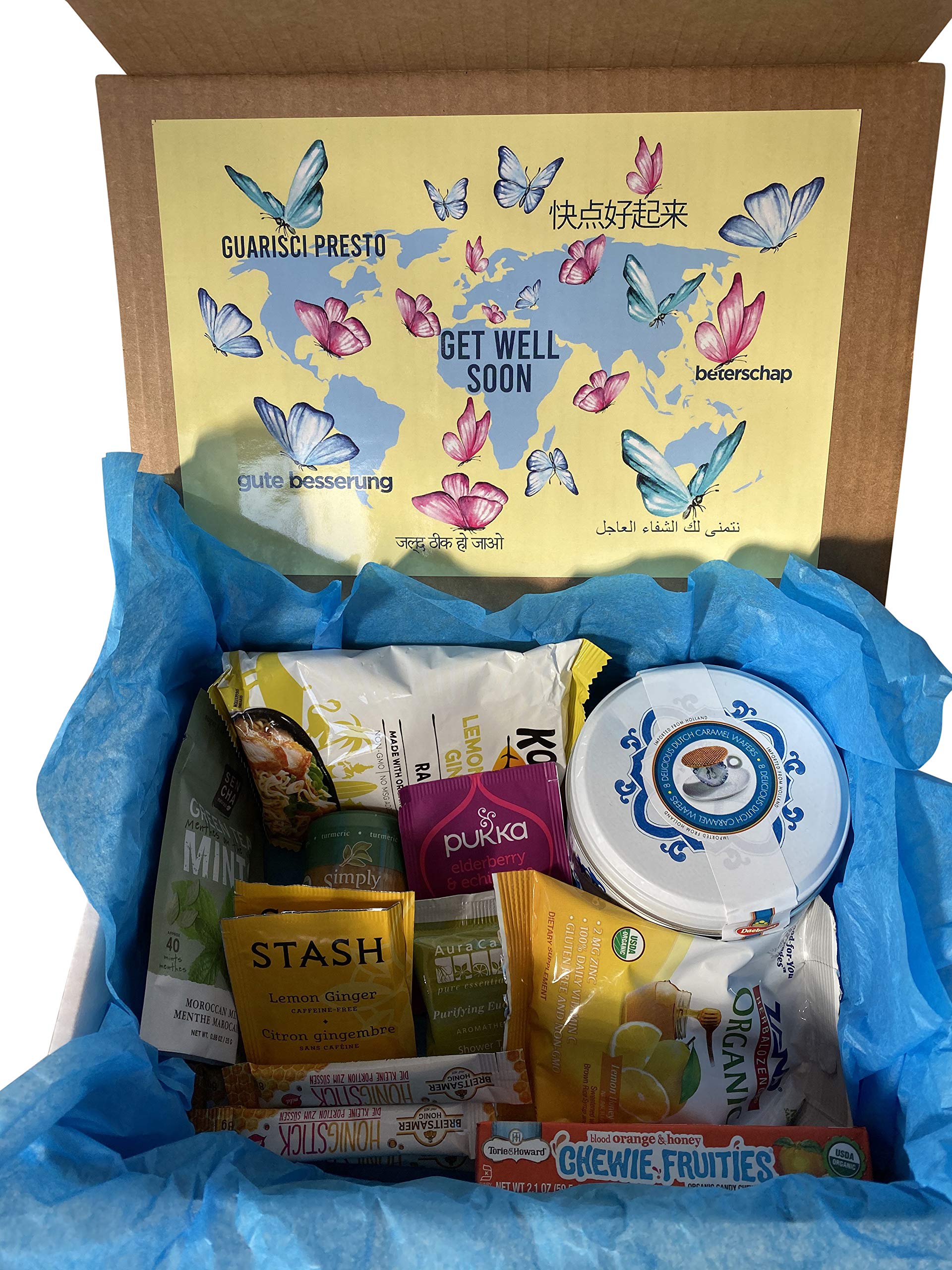 Get Well Soon Gift Basket - Assorted Comforting Soup, Tea & Global Snacks Care Package | Thoughtful Recovery Gift for Friends & Family | Perfect for Hospital, Home or Office
