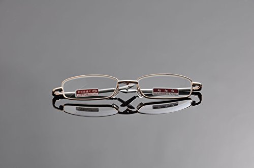 De Ding Metal Portable Folding Reading Glasses - Lightweight Pocket Readers for Men & Women (1.0-3.5 Strength) - Perfect for Travel, Reading Books & Smartphone Use