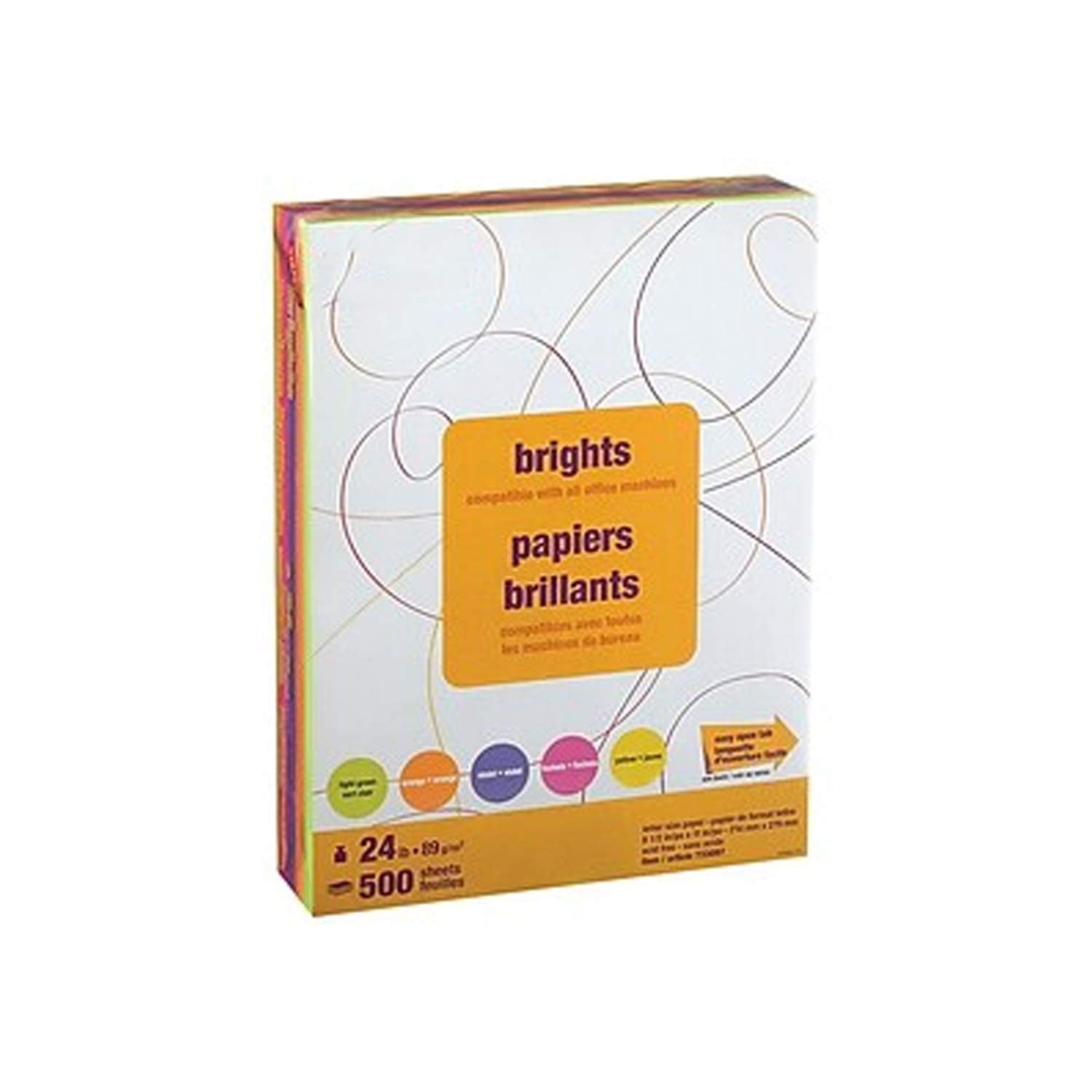 Bright Neon Colored Paper 24 lb - 500 Sheets Assorted Colors for School Projects, Art Crafts, and Office Supplies | Heavyweight Construction Paper for Kids, Teachers, and DIY Enthusiasts