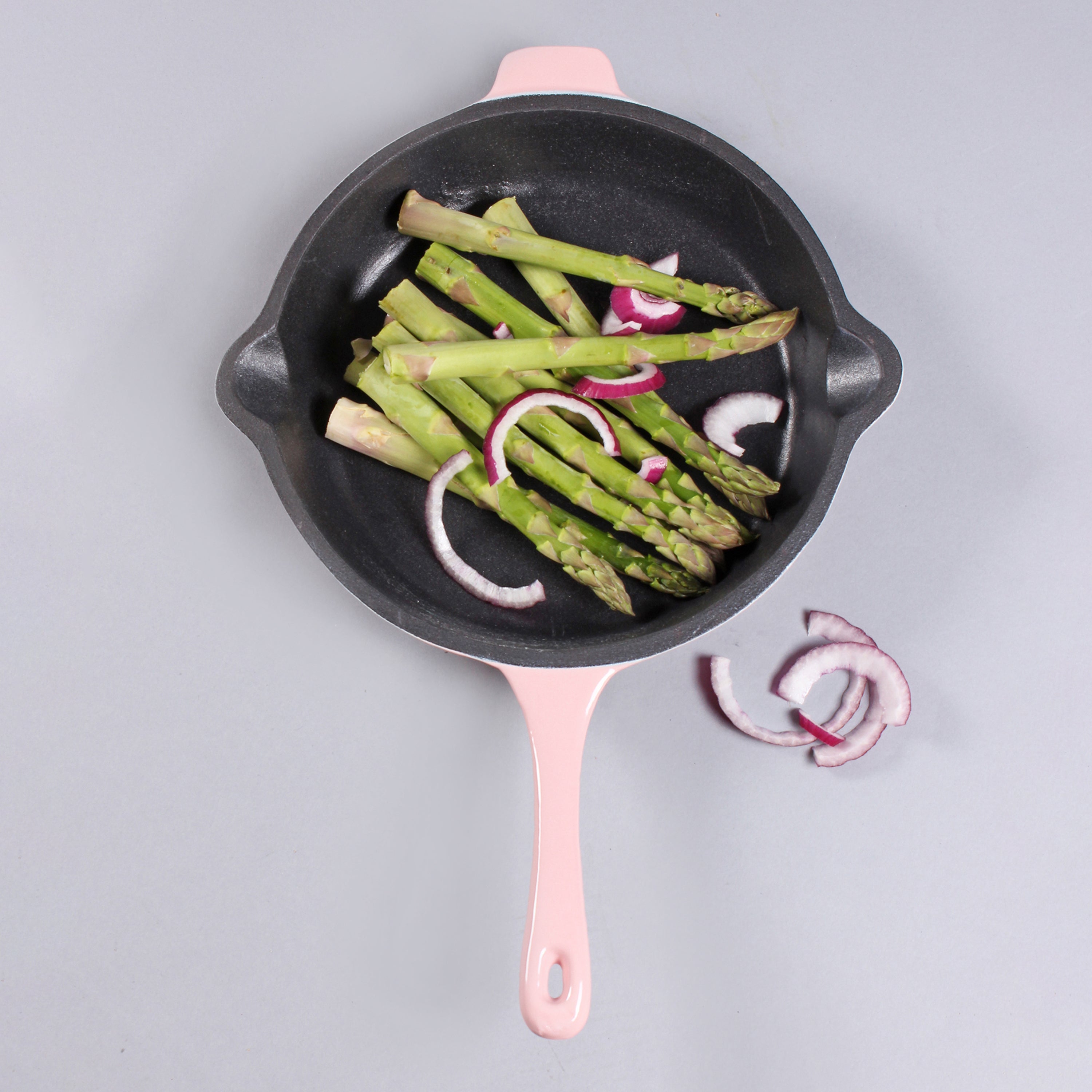 BergHOFF Neo 4-Piece Cast Iron Cookware Set - Grill Pan, Fry Pan & Oval Dutch Oven, Pink | Durable Non-Stick Kitchenware for Grilling, Frying & Braising | Perfect for Home Cooking, Camping & Outdoor BBQ
