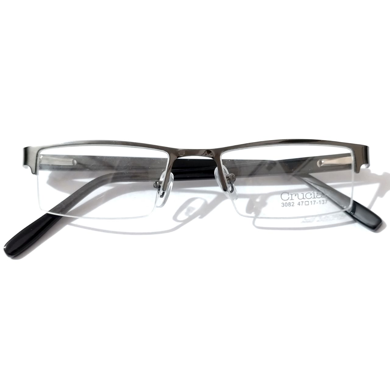 Stylish Grey Supra Metal Eyeglass Frames for Men & Women - Lightweight Durable Glasses for Reading, Driving & Fashion - Perfect for Office, Daily Wear & Gifts