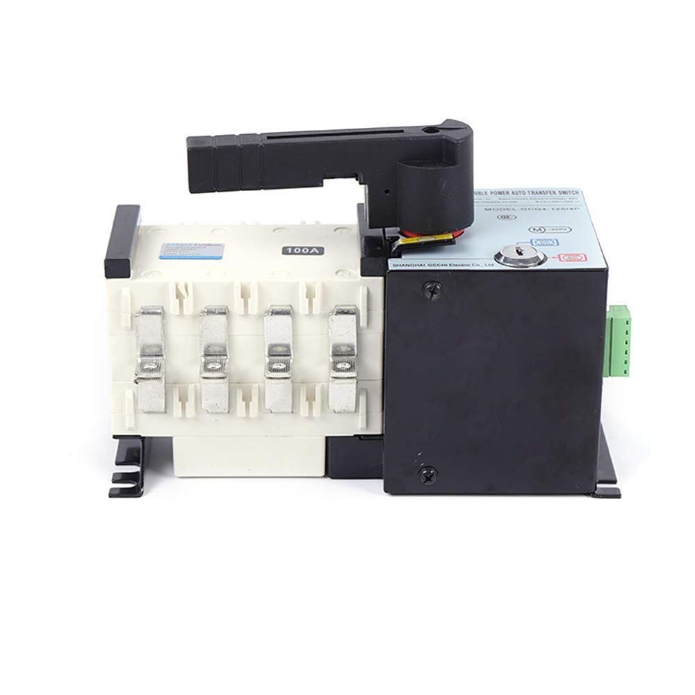 4P 100A Automatic Changeover Switch 110V/230V Dual Power Transfer Switch - Lighting Circuit & Office Use for Buildings, Shopping Malls, Banks (Ideal for Backup Power & Emergency Lighting Systems)
