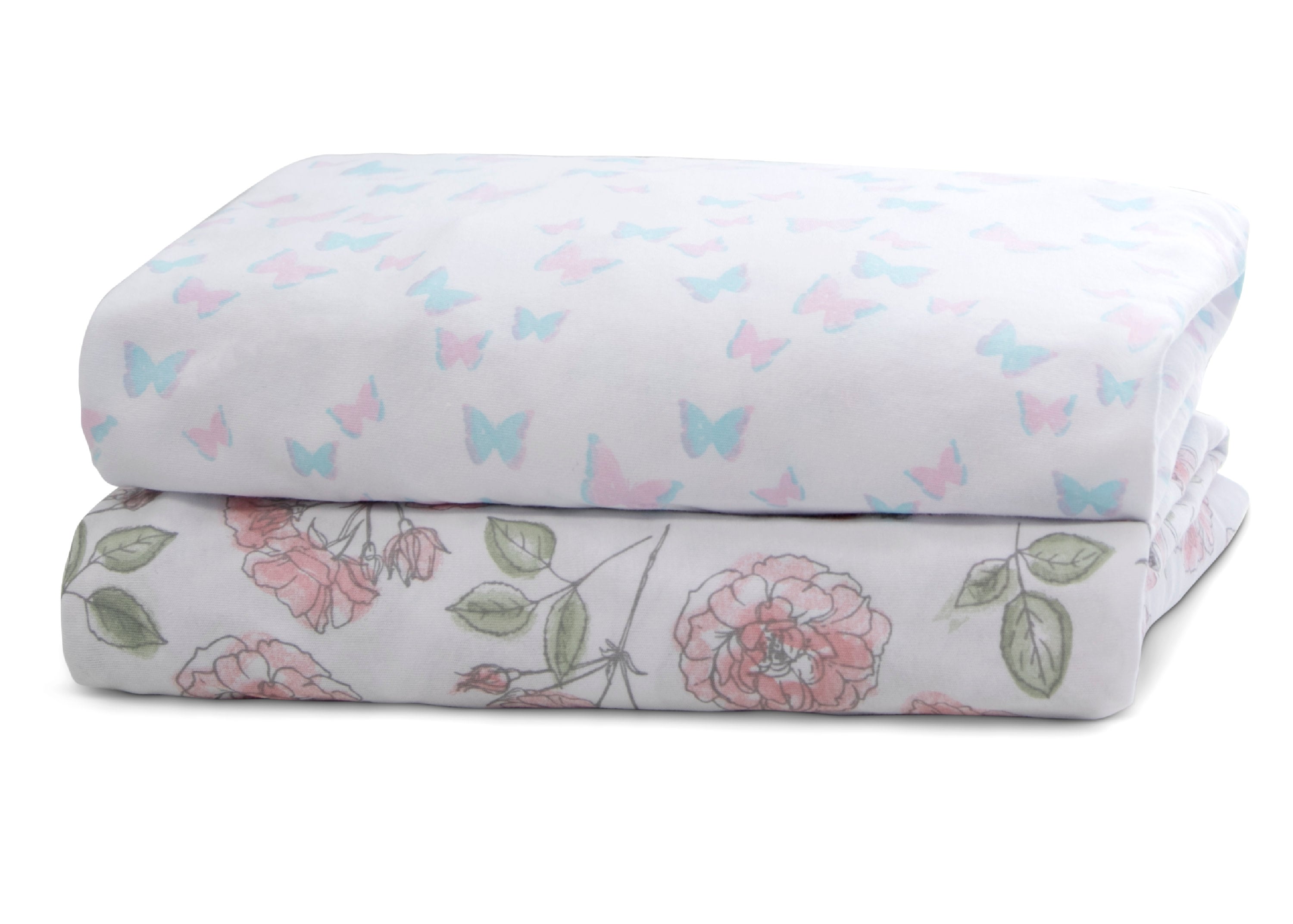 Soft & Breathable 2-Pack Garden Party Fitted Crib Sheets | Organic Cotton Baby Bedding | Perfect for Nursery, Daycare & Travel Use