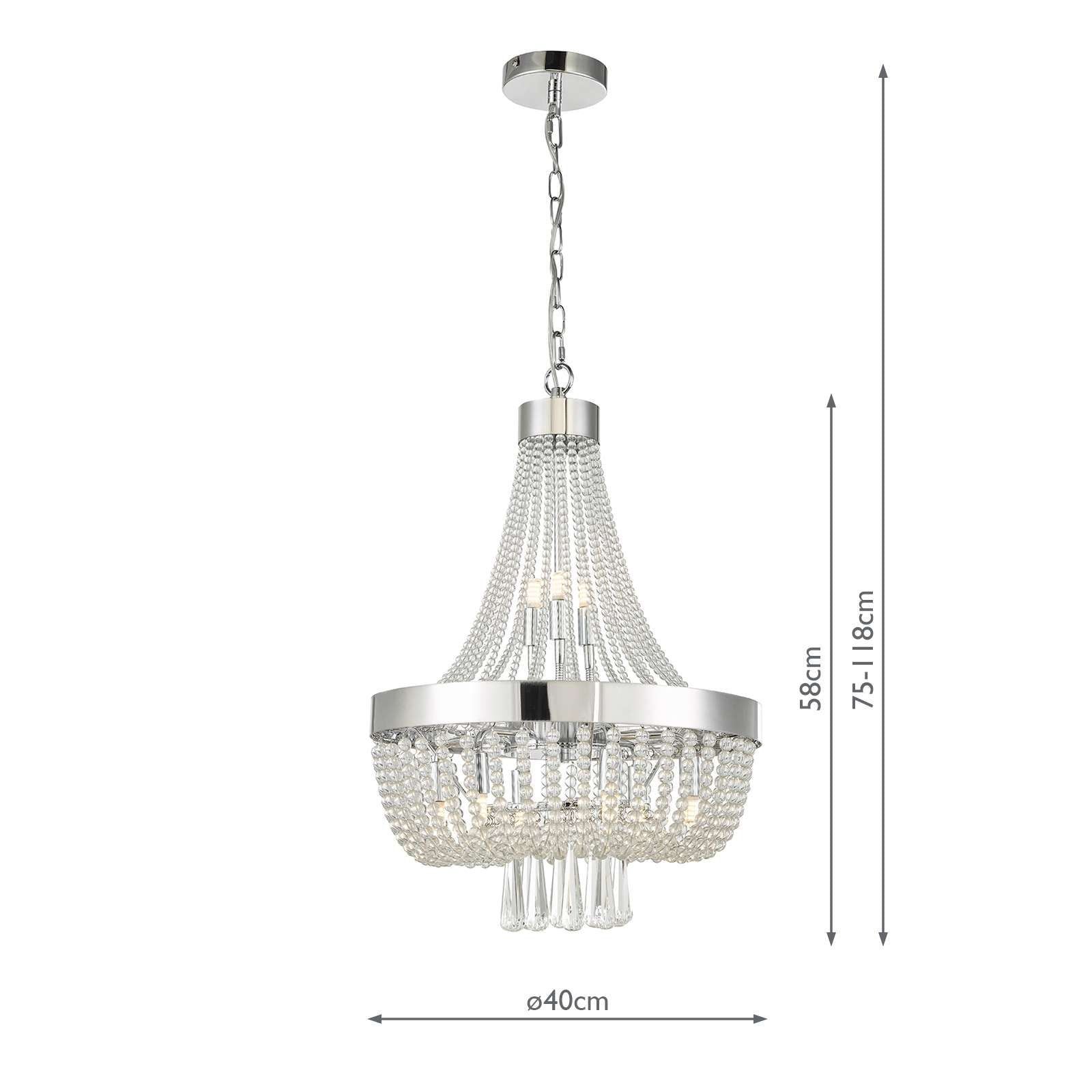Alyssa 9Lt Crystal Ceiling Light - Polished Chrome & Glass IP20 - Perfect for Living Room, Bedroom, or Dining Room Lighting