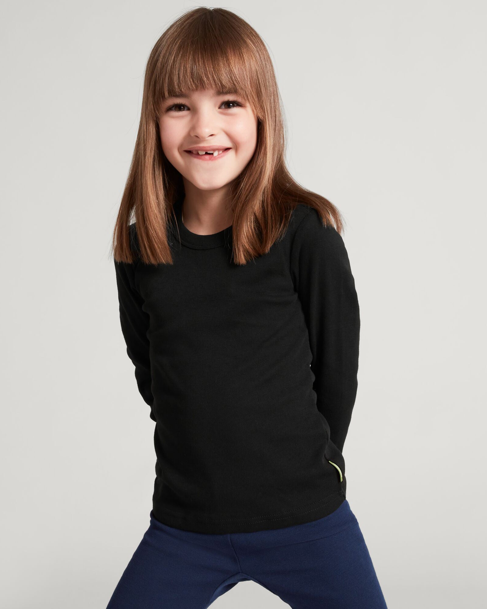KMDCore Kids' Long Sleeve T-Shirt - Soft Cotton Comfort Fit Top for Boys & Girls - Perfect for School, Playdates & Outdoor Activities | Black