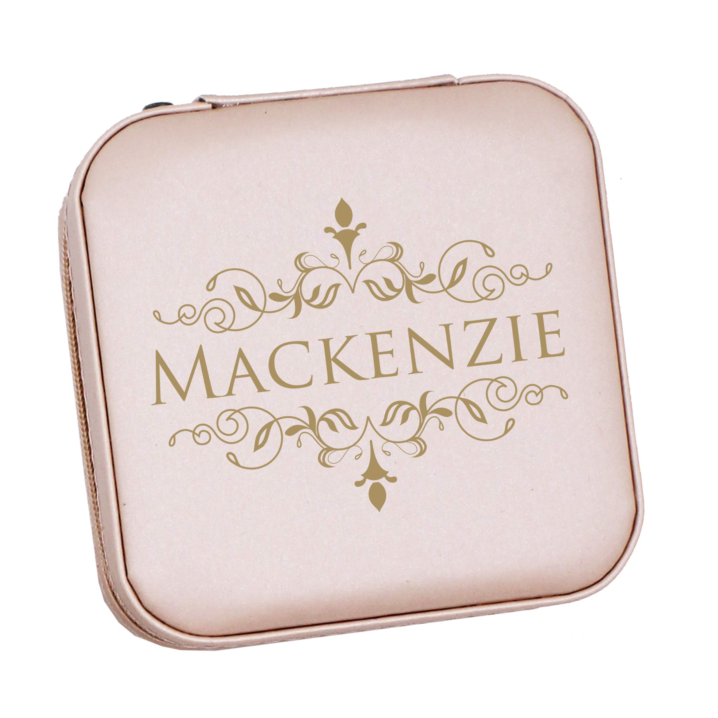 Personalized Monogram Jewelry Box - Compact Travel Organizer Case for Necklaces, Rings & Earrings (Pink) - Perfect for Vacation, Bridesmaid Gifts & Daily Storage