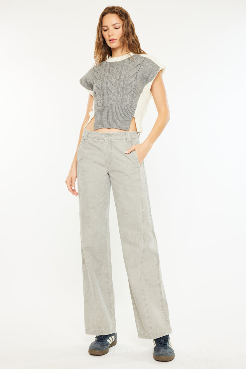 Suzi Women's High Rise Wide Leg Jeans - Stretchy Comfort Denim Pants for Casual Wear & Everyday Outfits
