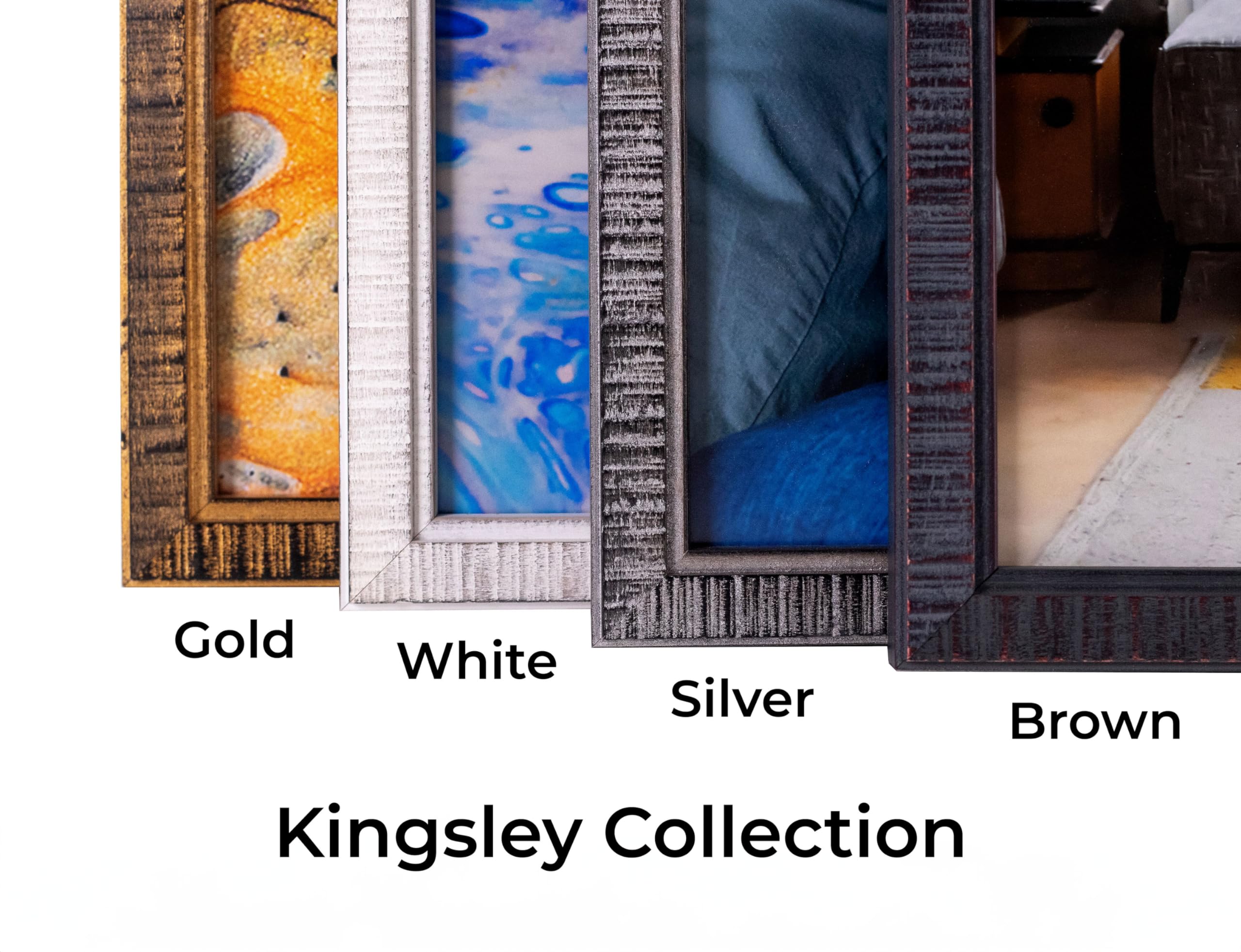 18x22 Gold Kingsley Distressed Solid Wood Picture Frame - 0.75 Inch Width, 0.5 Inch Depth - UV Acrylic Protection, Foam Board Backing & Hanging Hardware Included - Perfect for Wall Decor, Family Photos & Art Display