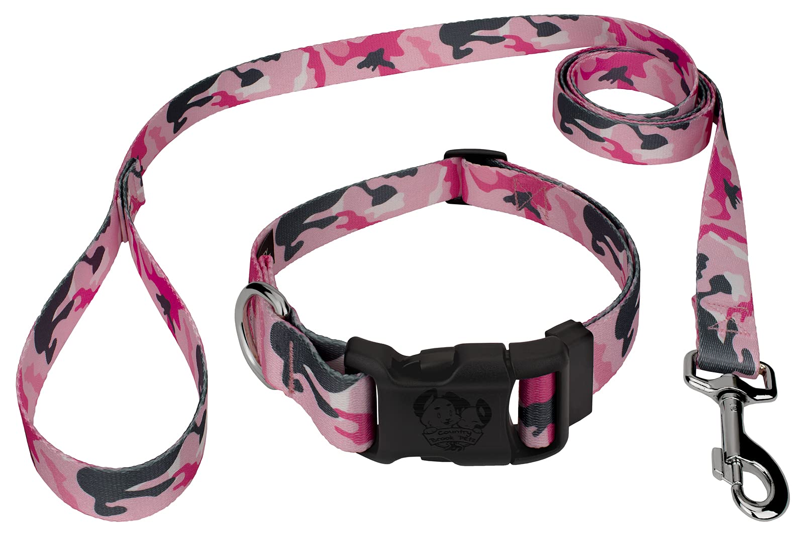 Country Brook Petz - Premium Dog Collar and Leash Set - Military Camo Collection with 16 Durable Designs for Outdoor Adventures, Hiking & Training