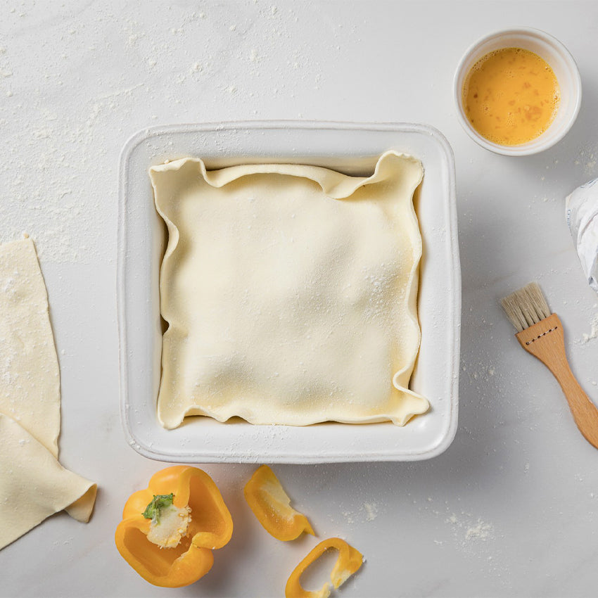 Casafina Fontana White Square Baker - Premium Ceramic Baking Dish for Casseroles, Lasagna & Desserts | Oven & Dishwasher Safe | Perfect for Family Dinners & Holiday Baking