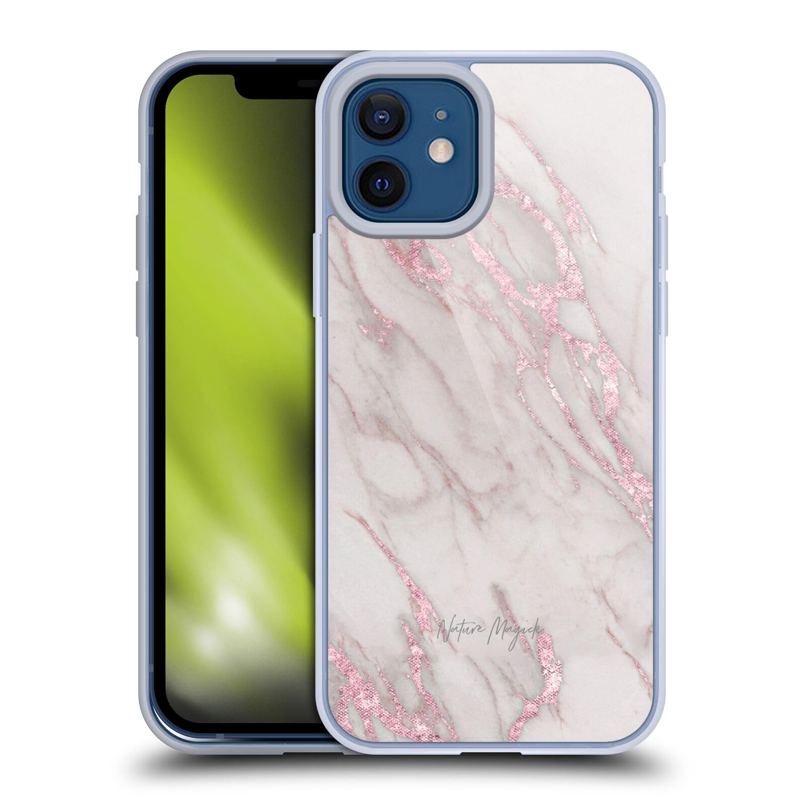 Officially Licensed Nature Magick Pink Marble Metallics Soft Gel Case for Apple iPhone 12 & iPhone 12 Pro - Stylish Protective Cover for Everyday Use, Work & Travel