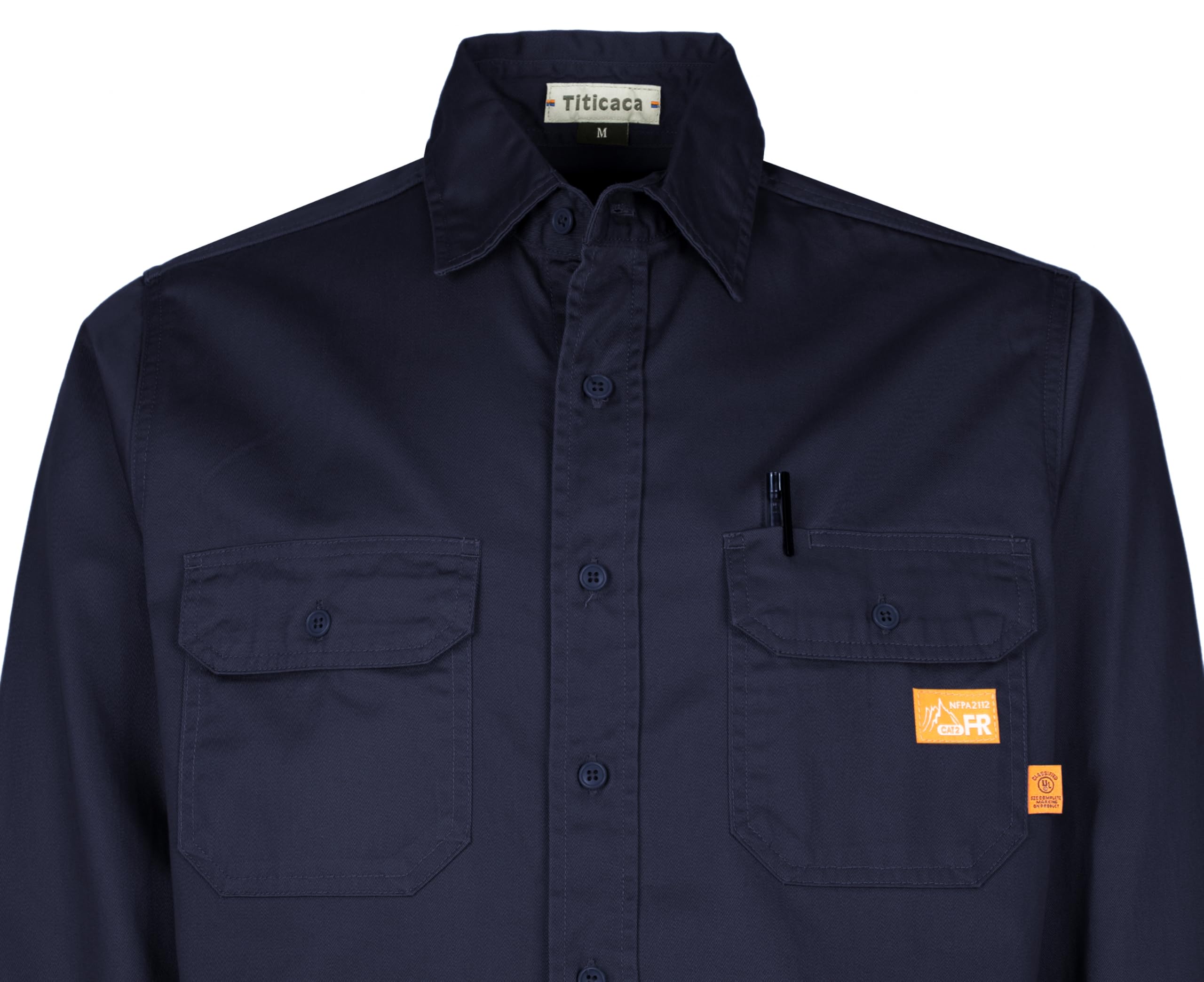 Flame Resistant Work Shirt for Men - Titicaca FR Cotton 7.5oz Welding Shirt | Durable & Comfortable for Construction, Welding & Industrial Work