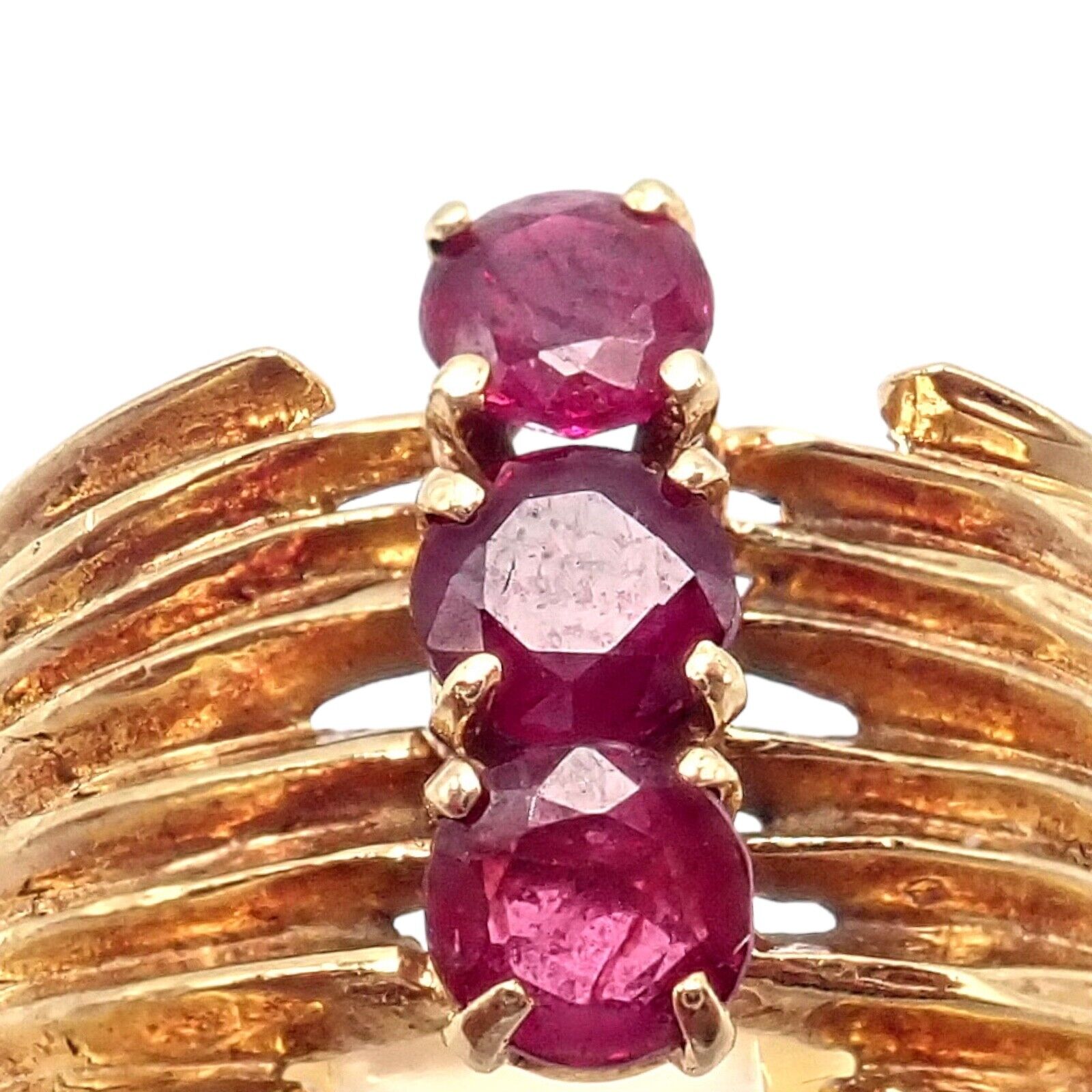Authentic Vintage Cartier 18k Yellow Gold Ruby Ring for Women - Luxury Jewelry Gift for Anniversary, Engagement & Special Occasions