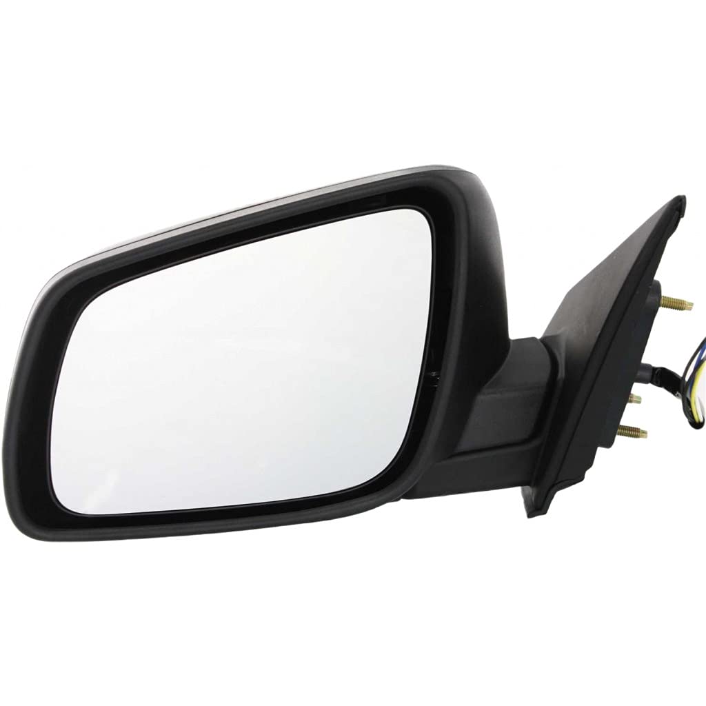 Mitsubishi Lancer 2008-2014 Driver Side Power Heated Manual Folding Textured Black Door Mirror Replacement (Fits 2008 2009 2010 2011 2012 2013 2014 Models) - Perfect for Winter Driving & Parking in Tight Spaces