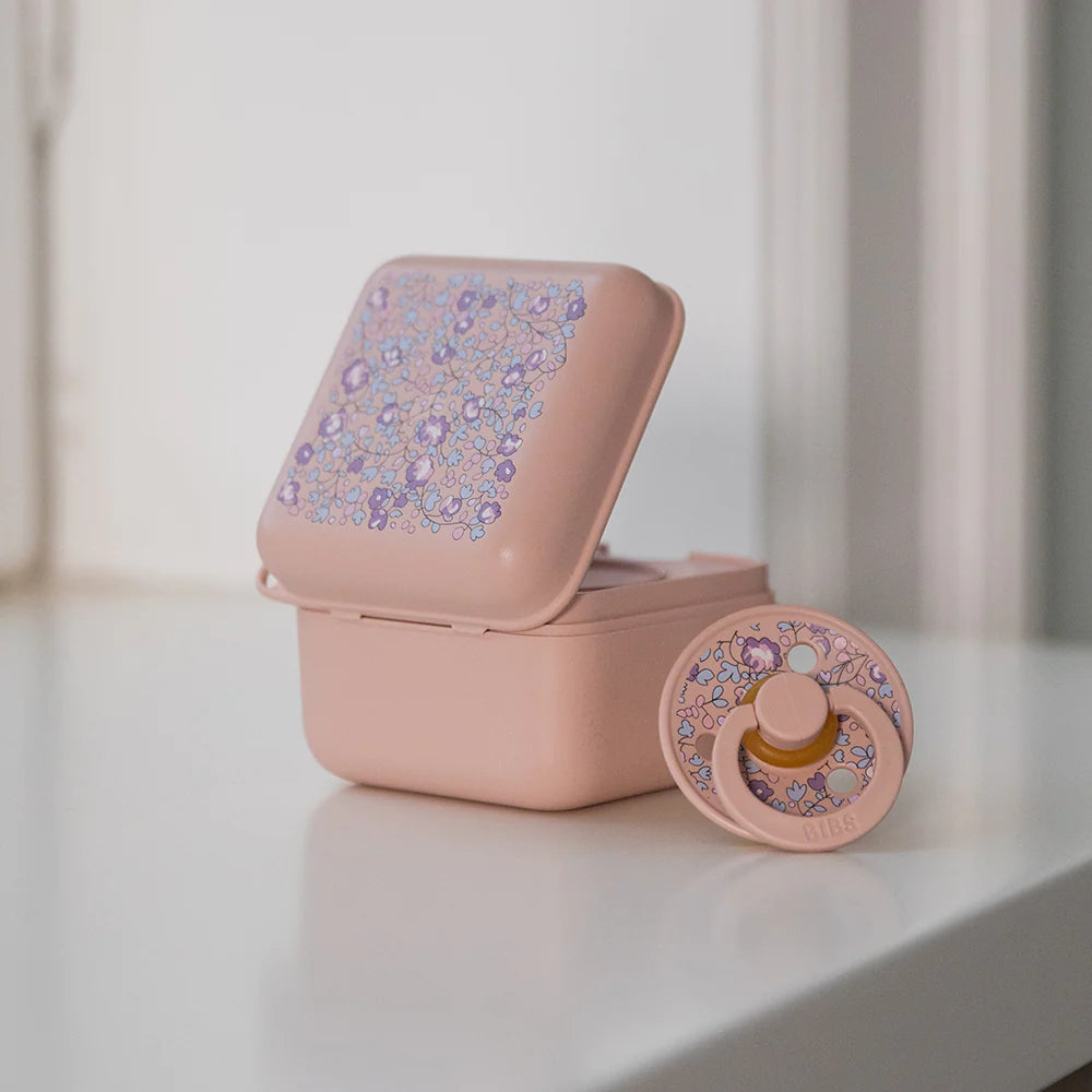 BIBS x Liberty Paci Pod Pacifier Holder Case - Eloise Blush | Baby Pacifier Storage & Travel Organizer for On-the-Go Parents