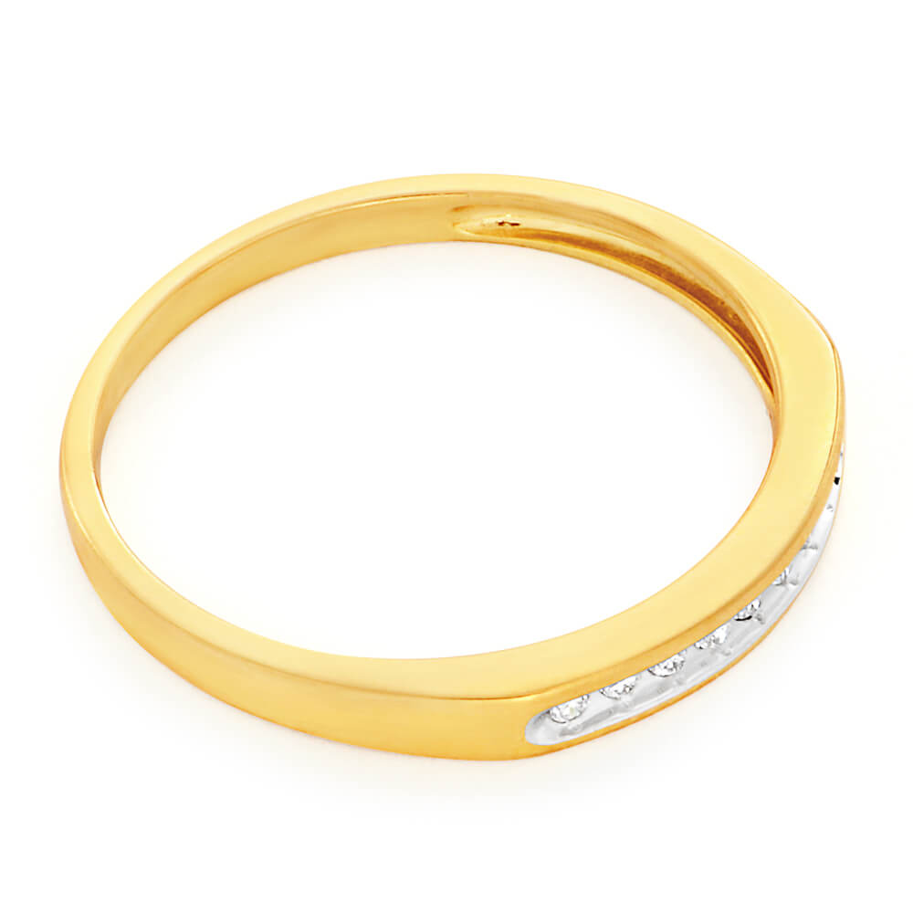 9ct Yellow Gold 10 Diamond Eternity Ring for Women - Perfect Wedding Band, Anniversary Gift & Bridal Jewelry for Special Occasions
