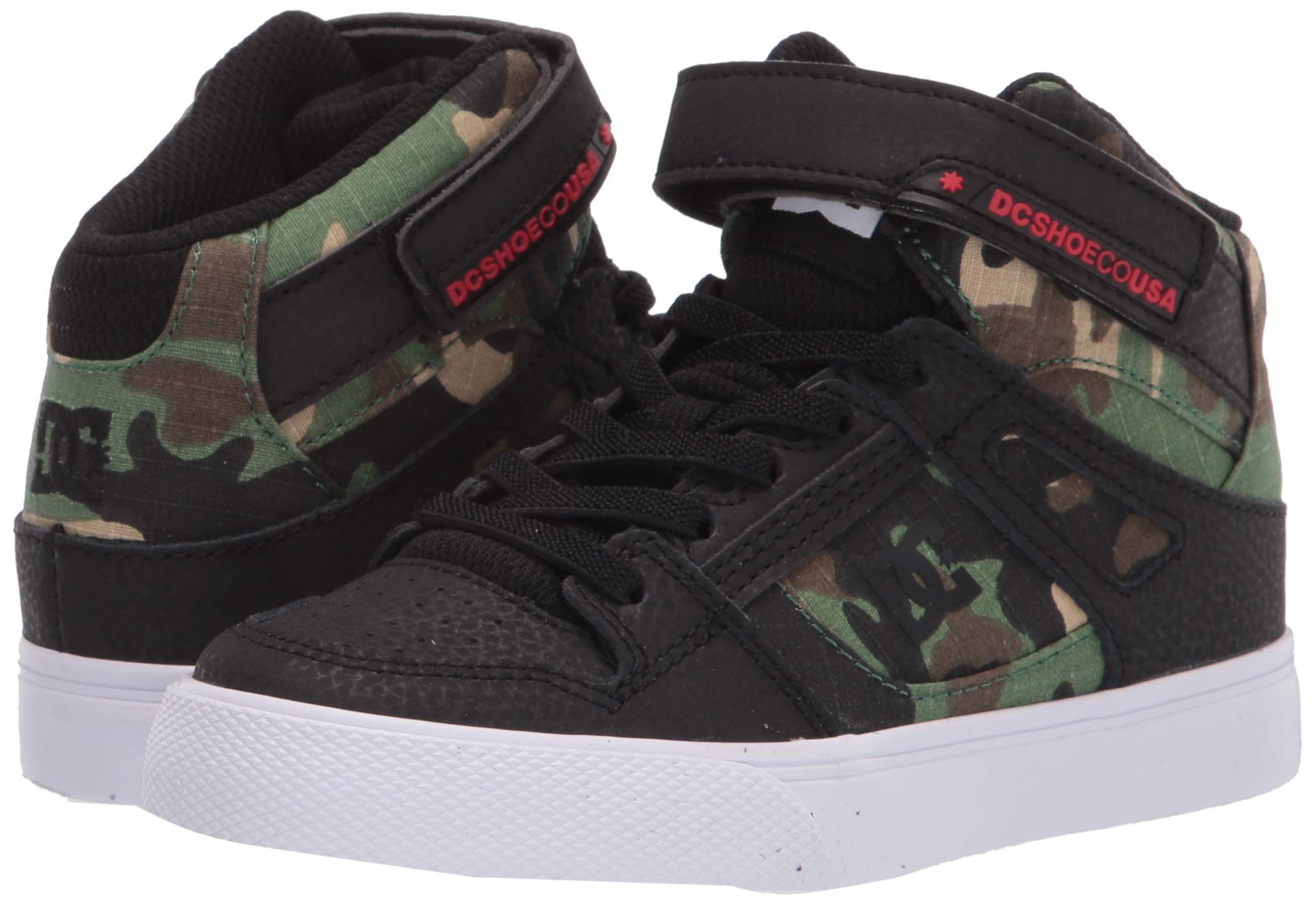 DC Boys High Top EV Skate Shoes - Lightweight & Durable with Ankle Strap & Elastic Laces for Skateboarding, Streetwear Fashion & Casual Wear