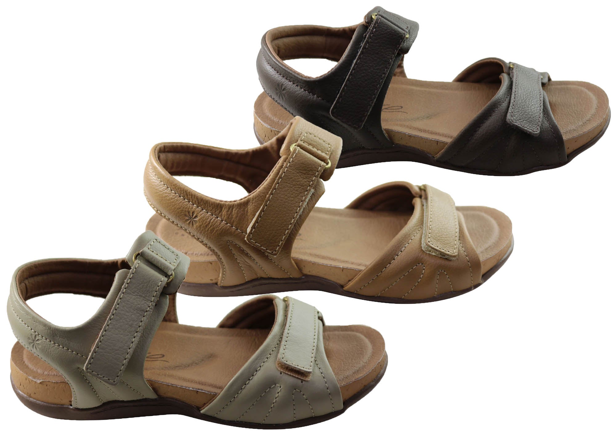Women's Comfortable Leather Sandals with Face Anchor Design - Handmade in Brazil - Perfect for Beach Vacations, Summer Outings & Casual Wear