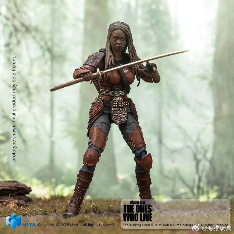 Pre Order 1/18 HIYA 4-Inch Action Figure - The Walking Dead: The Ones Who Lived Michonne Collectible Mini Series | Highly Detailed Sculpt | Perfect for Display, Collection, and Role-Playing Scenes