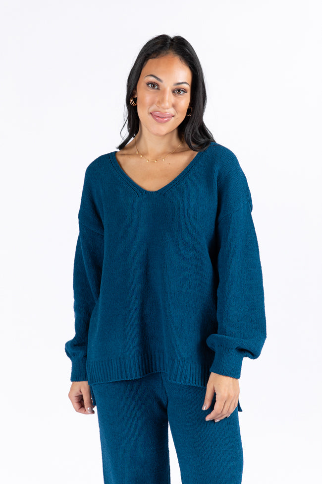 Cozy For Keeps Navy V-Neck Sweater for Women - Soft & Warm Winter Pullover | Perfect for Office, Casual Outfits & Holiday Gatherings