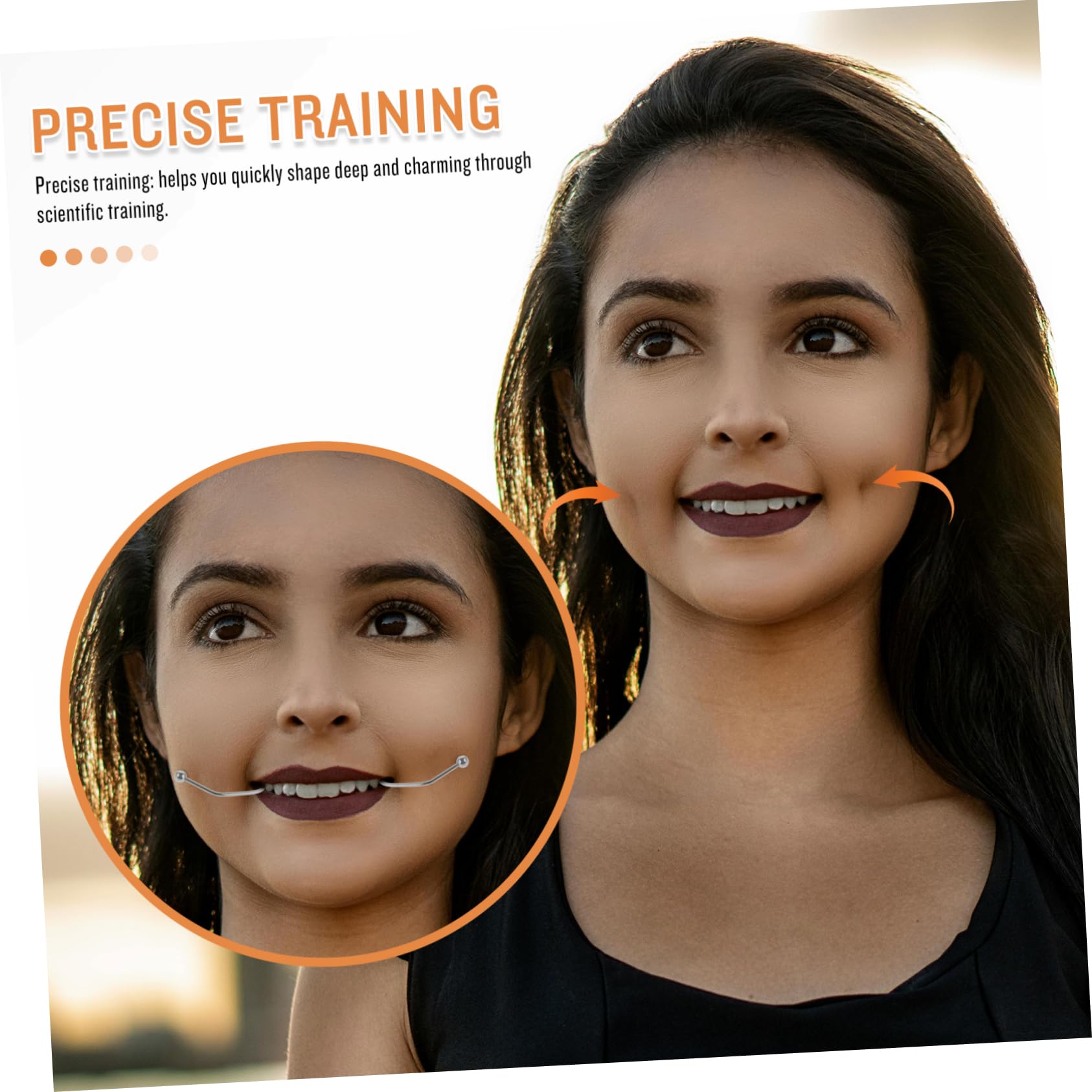 FOMIYES 2pcs Stainless Steel Dimple Trainer & Cheek Clip - Facial Exercise Tool for Natural Dimples Creation, Face Slimming & Beauty Care | Perfect for Home Use, Gym, or Travel
