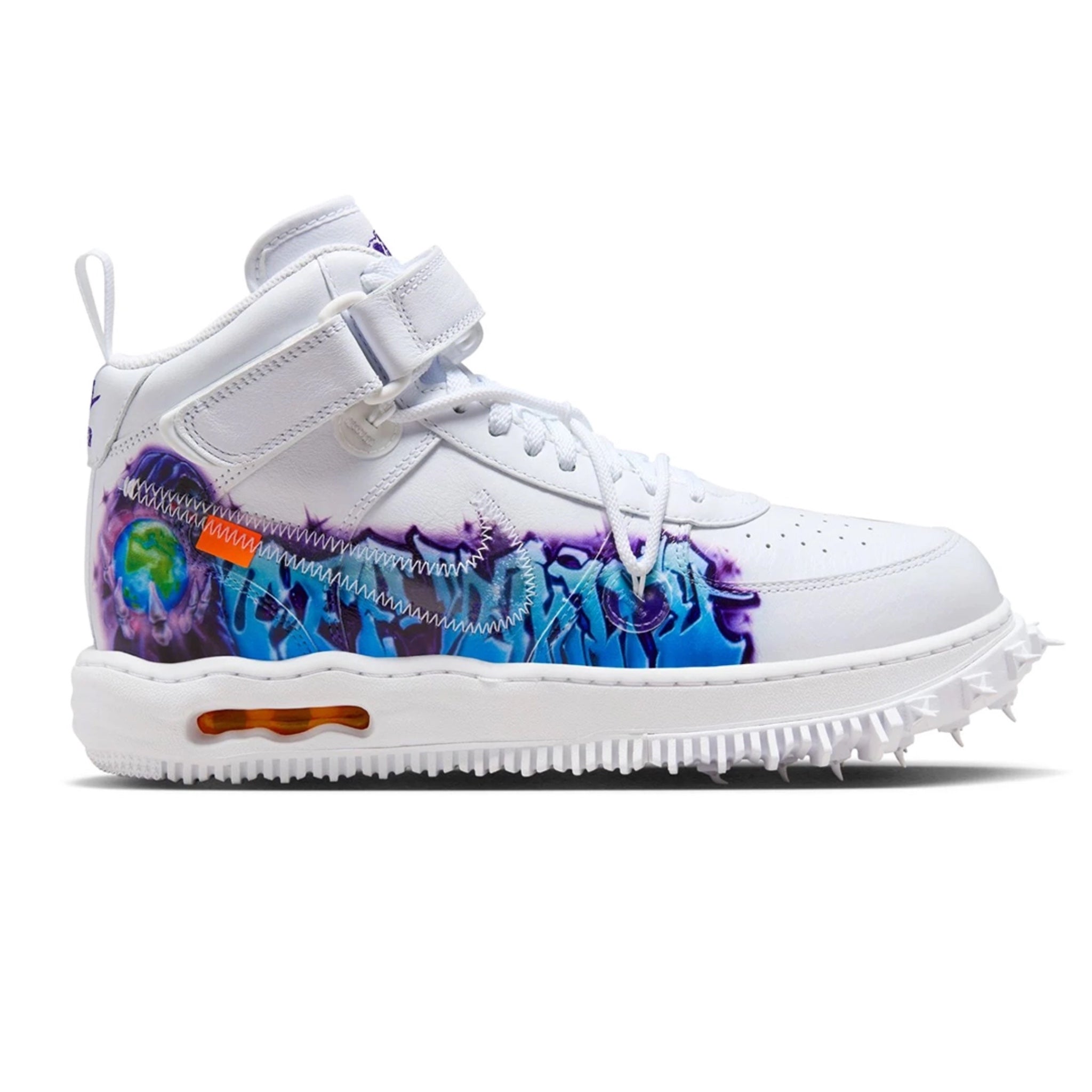 Nike Air Force 1 Mid Off-White Graffiti White Sneakers - Men's Basketball Shoes for Streetwear & Casual Fashion