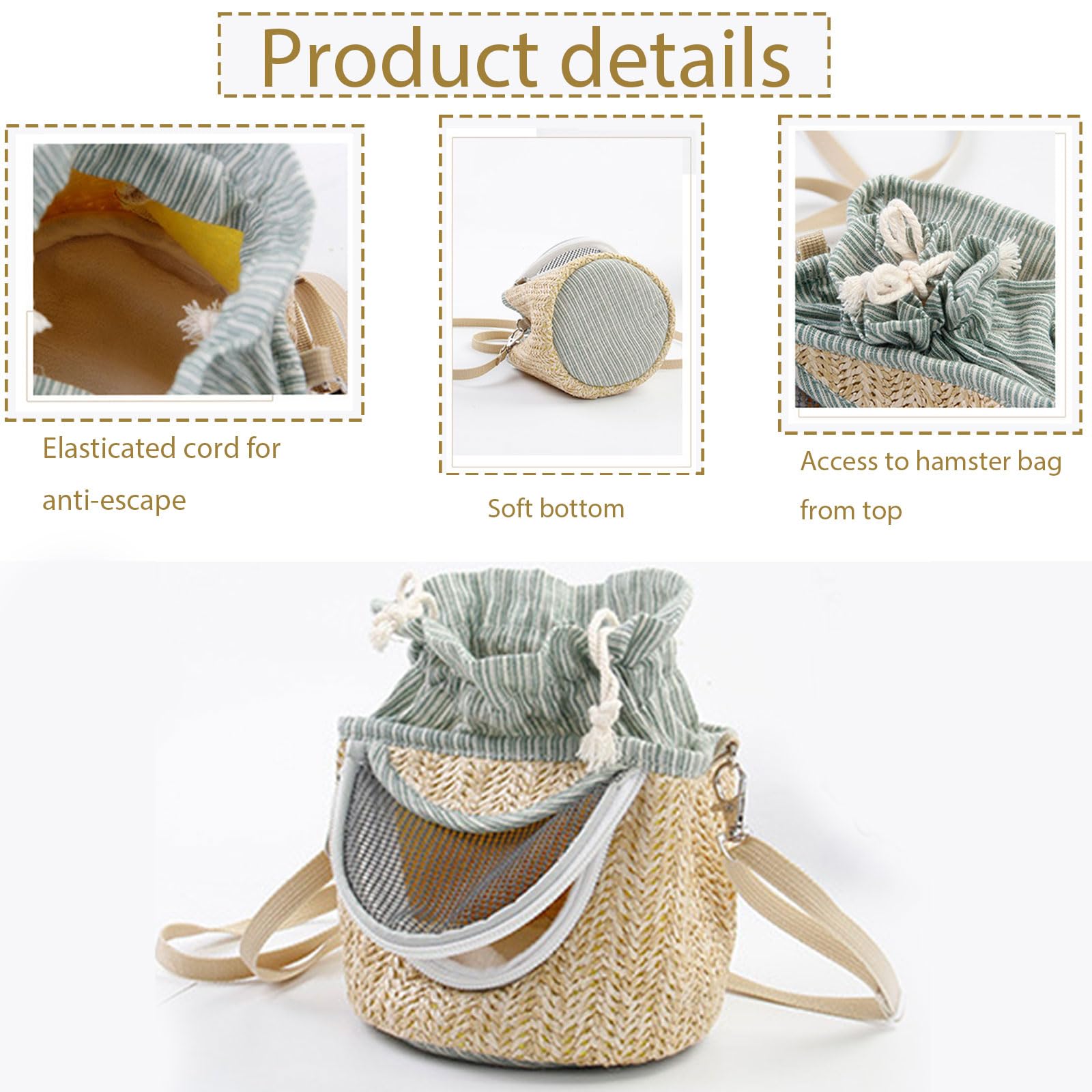 Small Animal Carrier Bag for Guinea Pigs, Hamsters & Mice - Portable Sugar Glider Sling Handbag & Tote Pouch - Perfect for Vet Visits, Travel & Outdoor Adventures