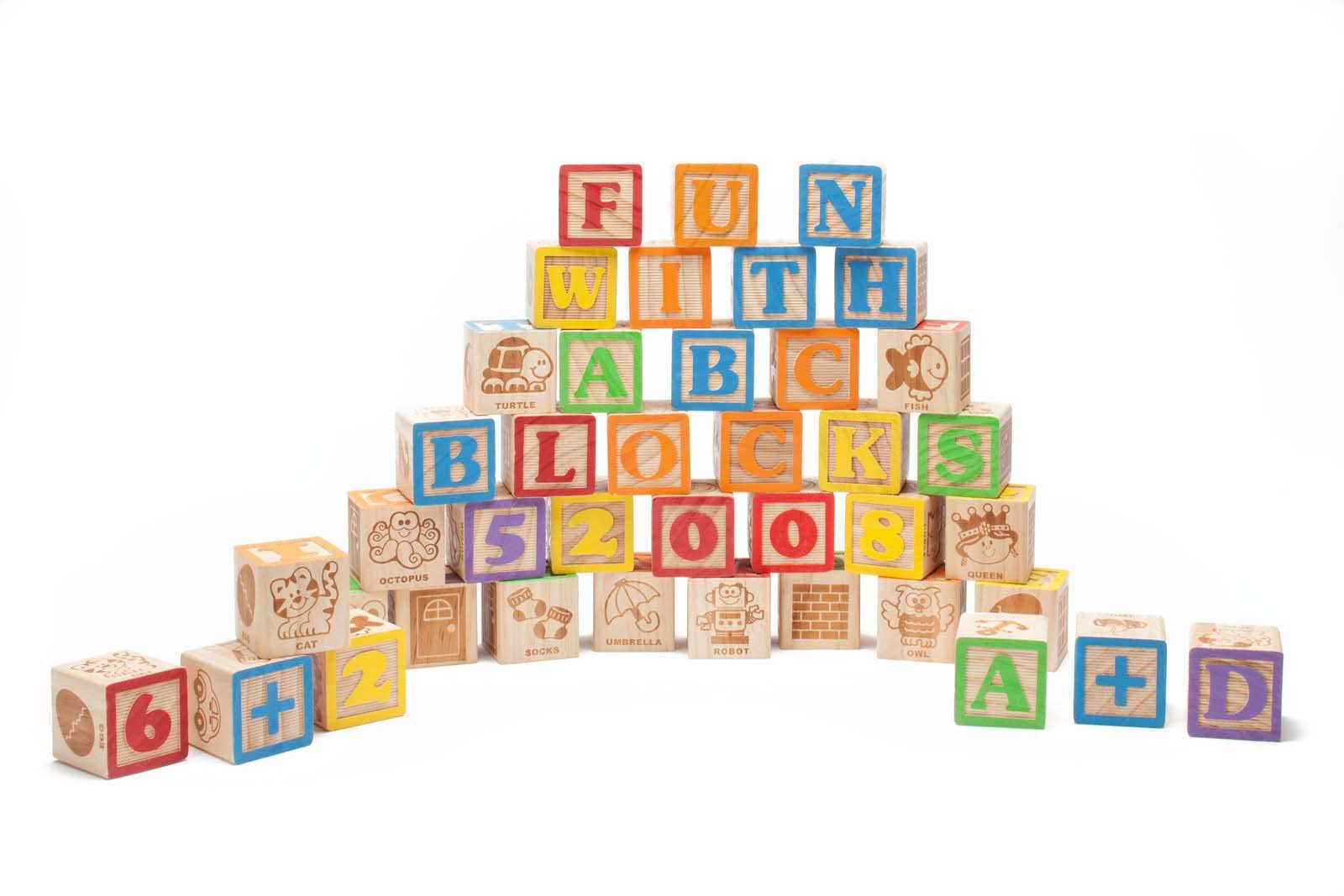 Jumbo Wooden ABC Blocks for Toddlers - 40Pcs Alphabet & Number Learning Toys for Baby Shower & Early Education