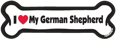 I Love My German Shepherd Bone Magnet - Fun & Durable Dog Toy for German Shepherd Lovers - Perfect for Playtime, Training & Chewing
