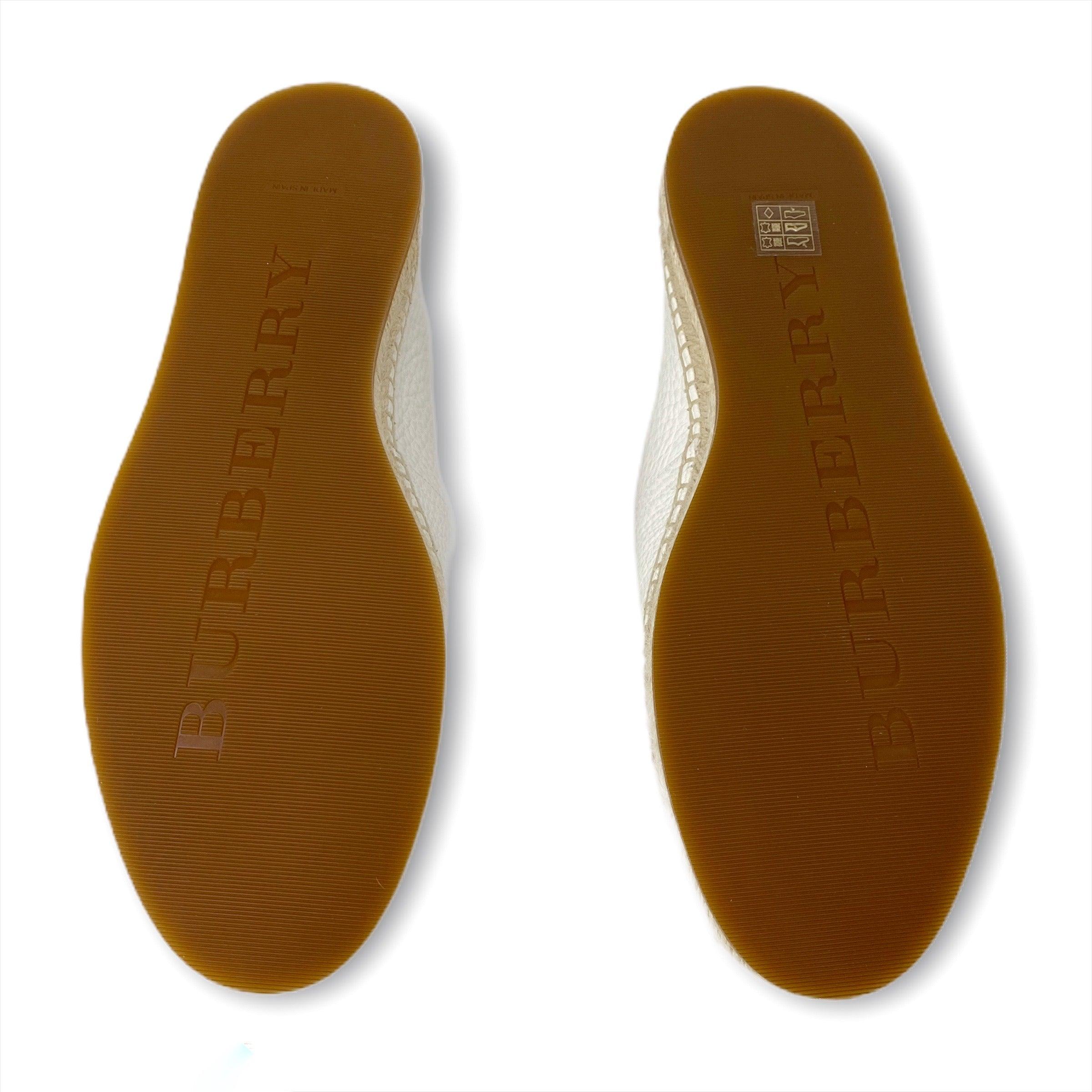 Burberry White Pateman Espadrilles - Women's Size 41 Comfortable Summer Wedge Sandals for Beach, Vacation & Casual Outings